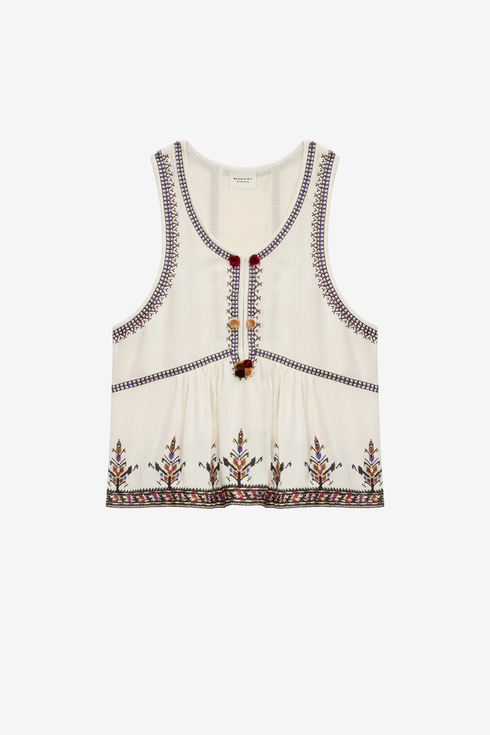 Kourtney embroidered gauze top - Ecru - Woman - 1
