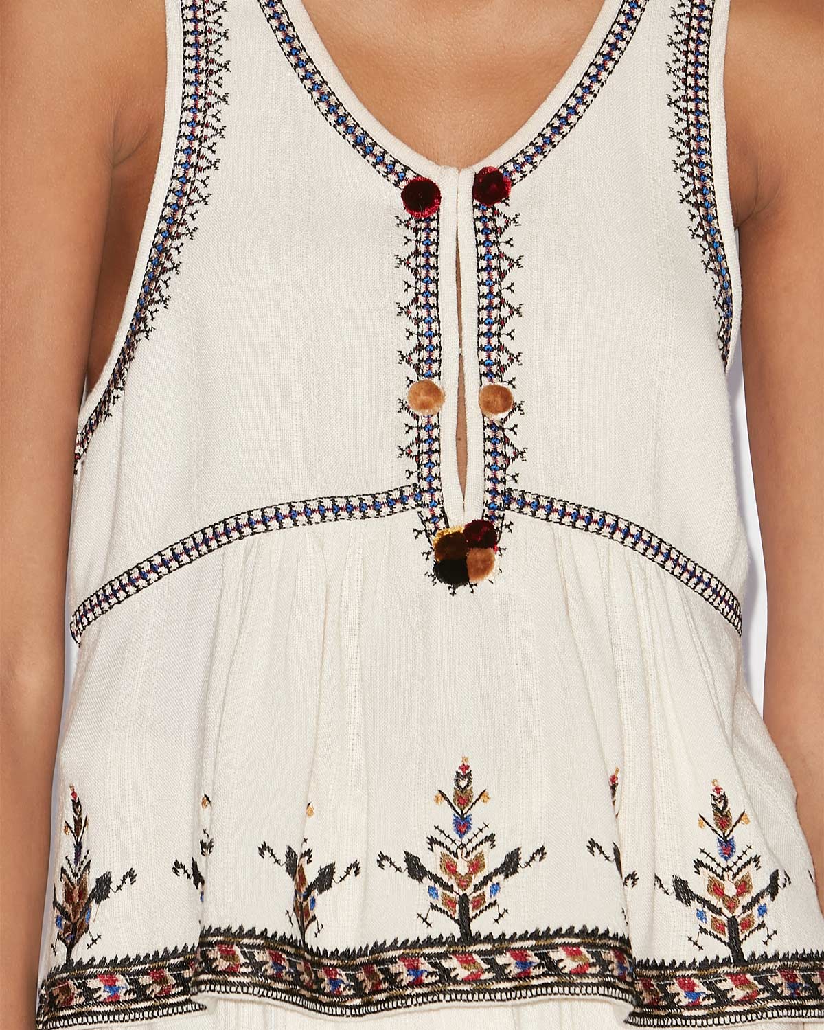 Top kourtney in garza ricamata - Ecru - Woman - 2