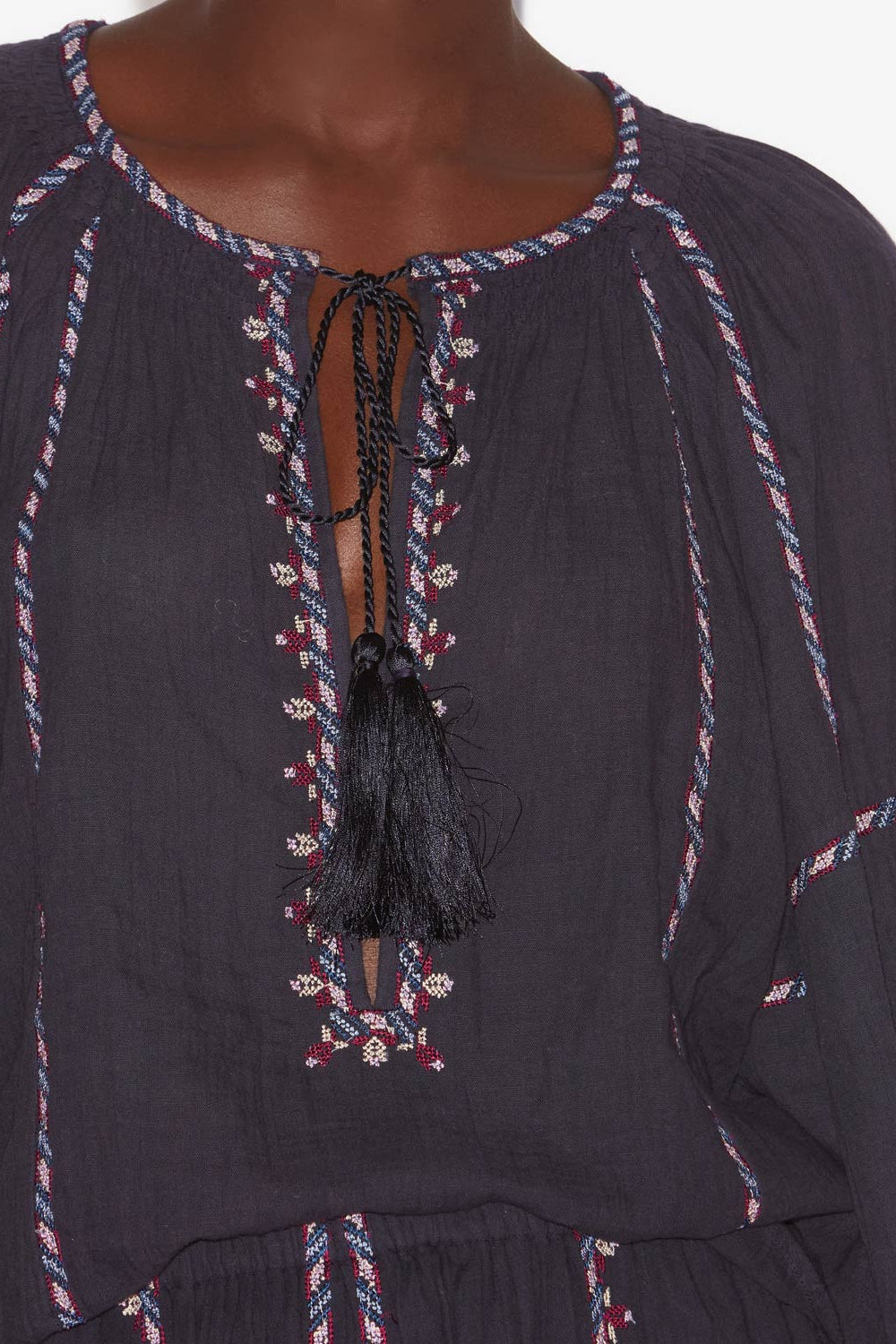 Top fernanda in garza ricamata - Faded night/lilac - Woman - 3