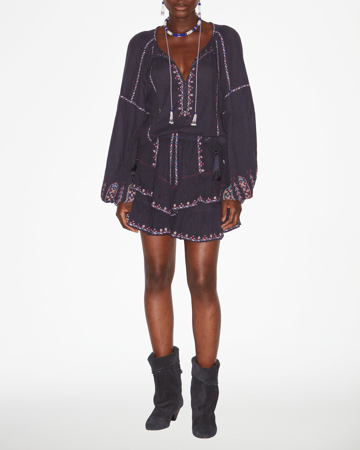 Fernanda 刺繍入りガーゼ トップス - Faded night/lilac - Woman - 1