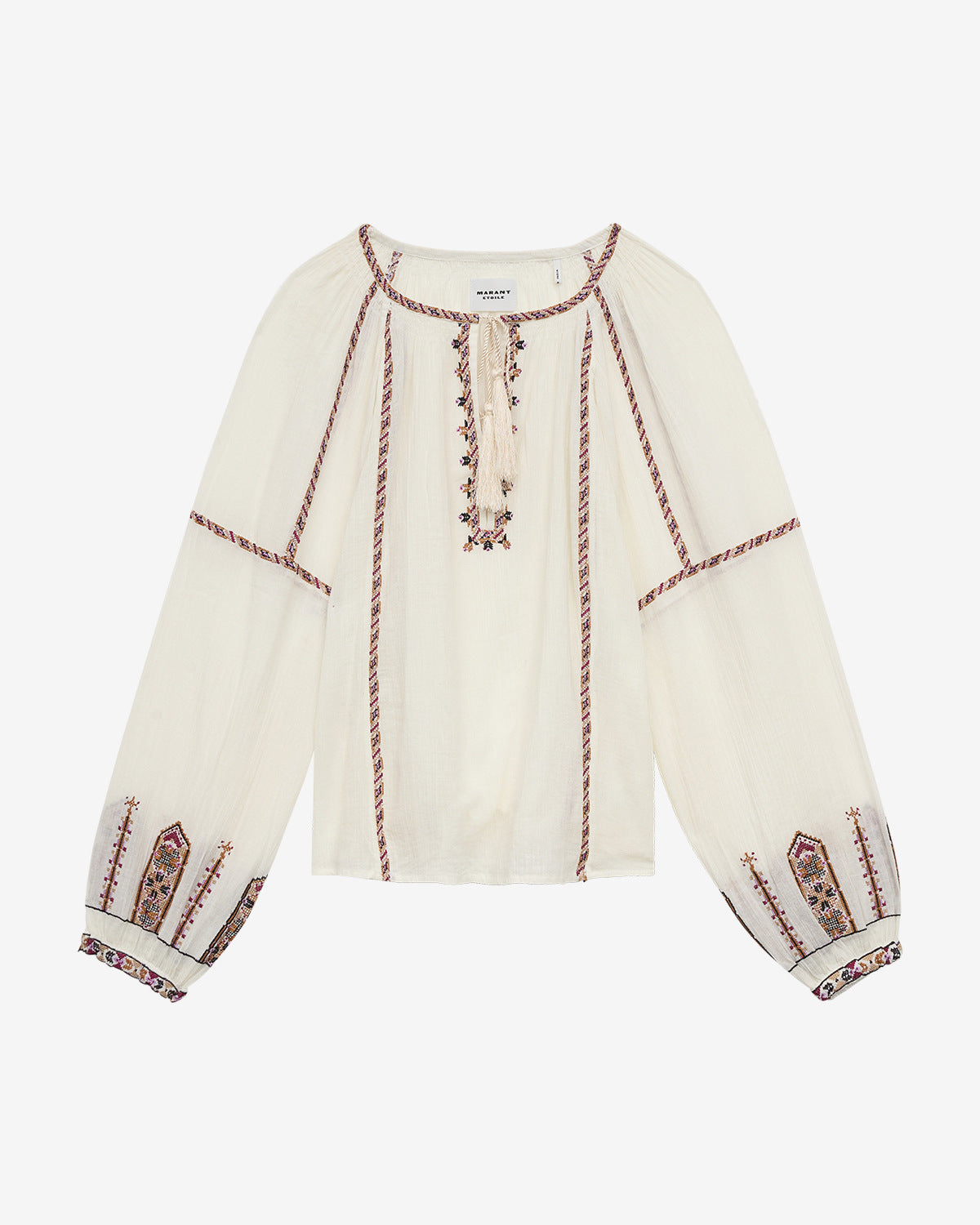 페르난다 자수 디테일 거즈 탑 - Ecru-ochre - Woman - 1