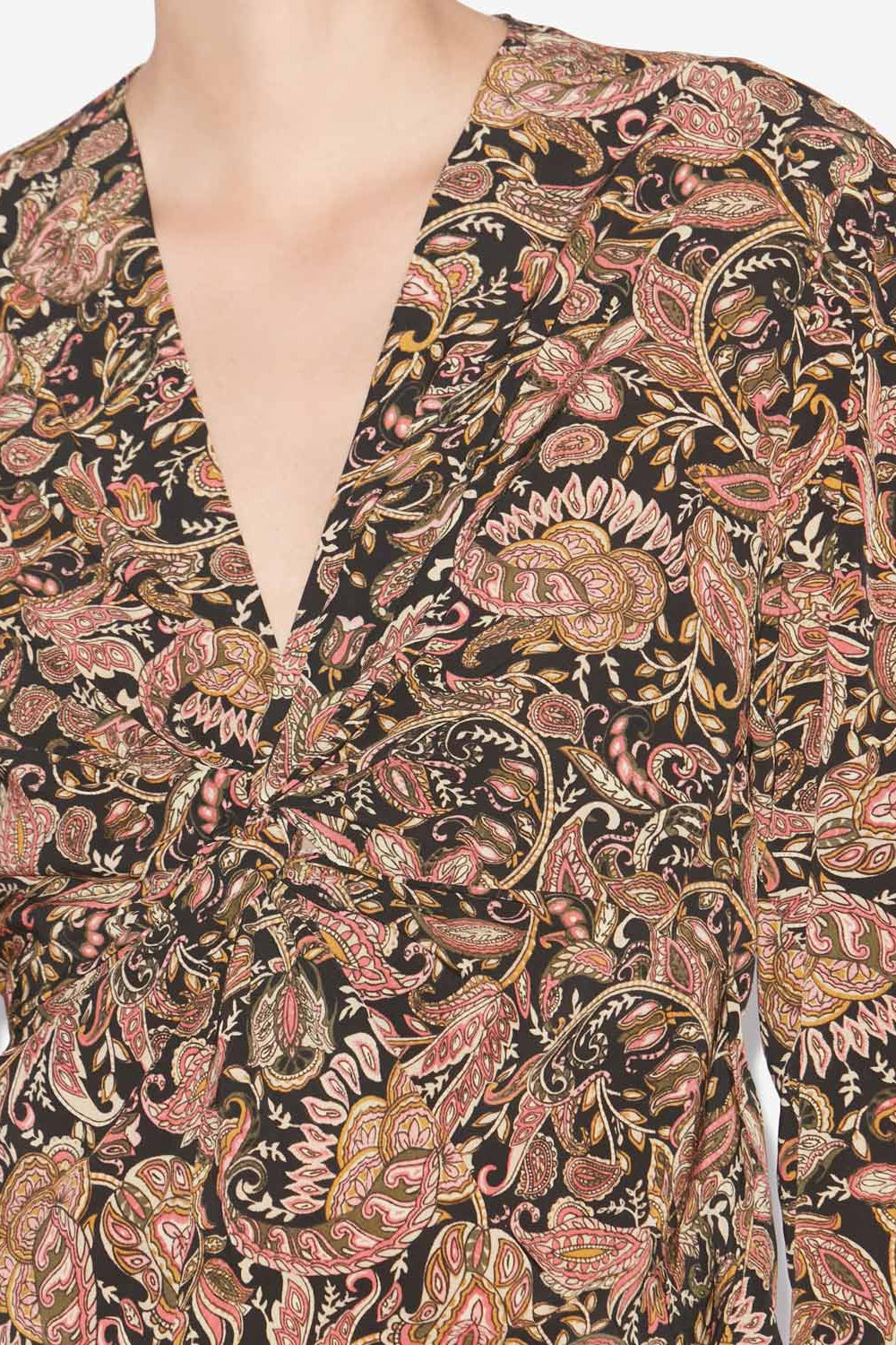 Top con stampa zekia a maniche lunghe - Black-ochre - Woman - 3