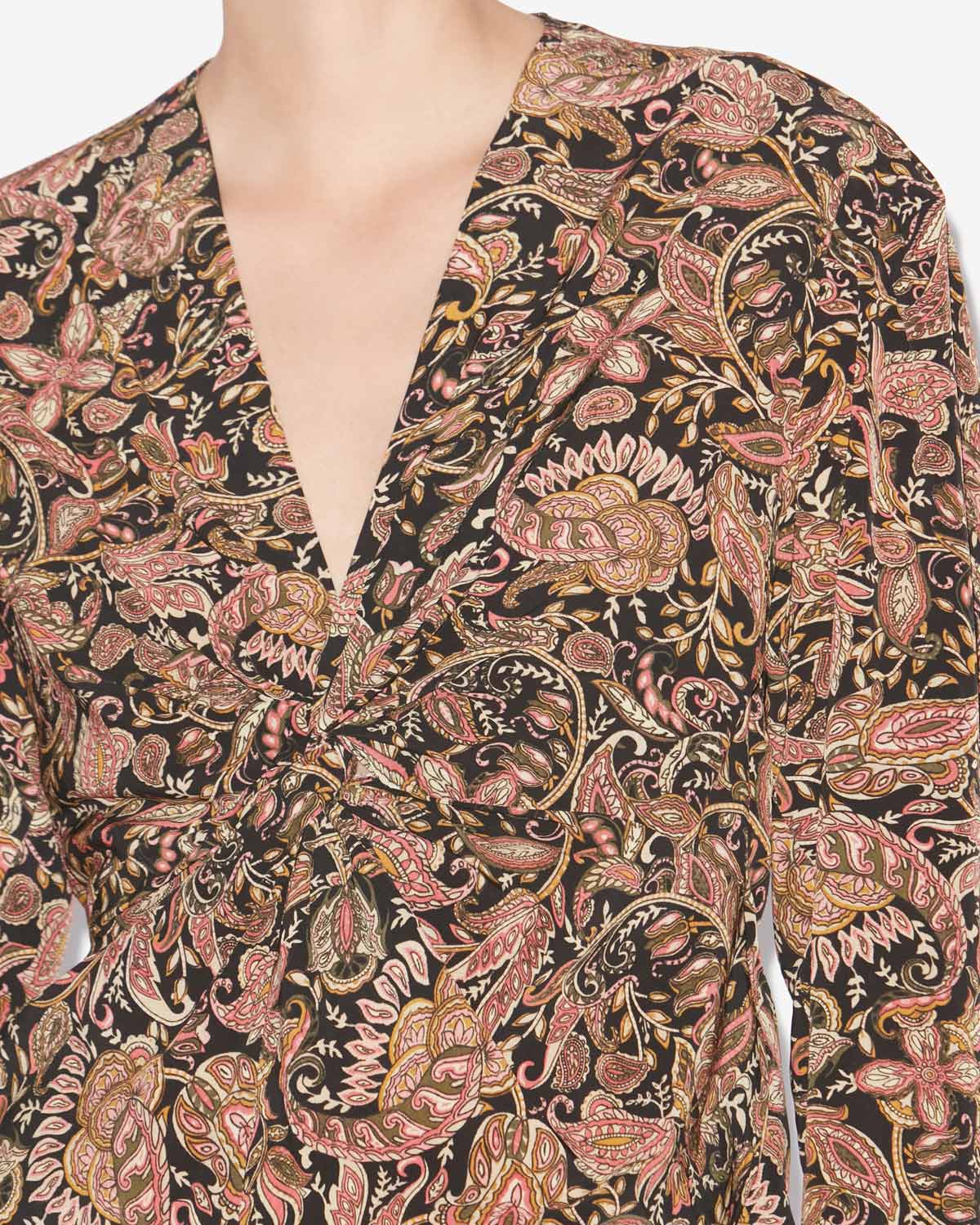 Top con stampa zekia a maniche lunghe - Black-ochre - Woman - 2