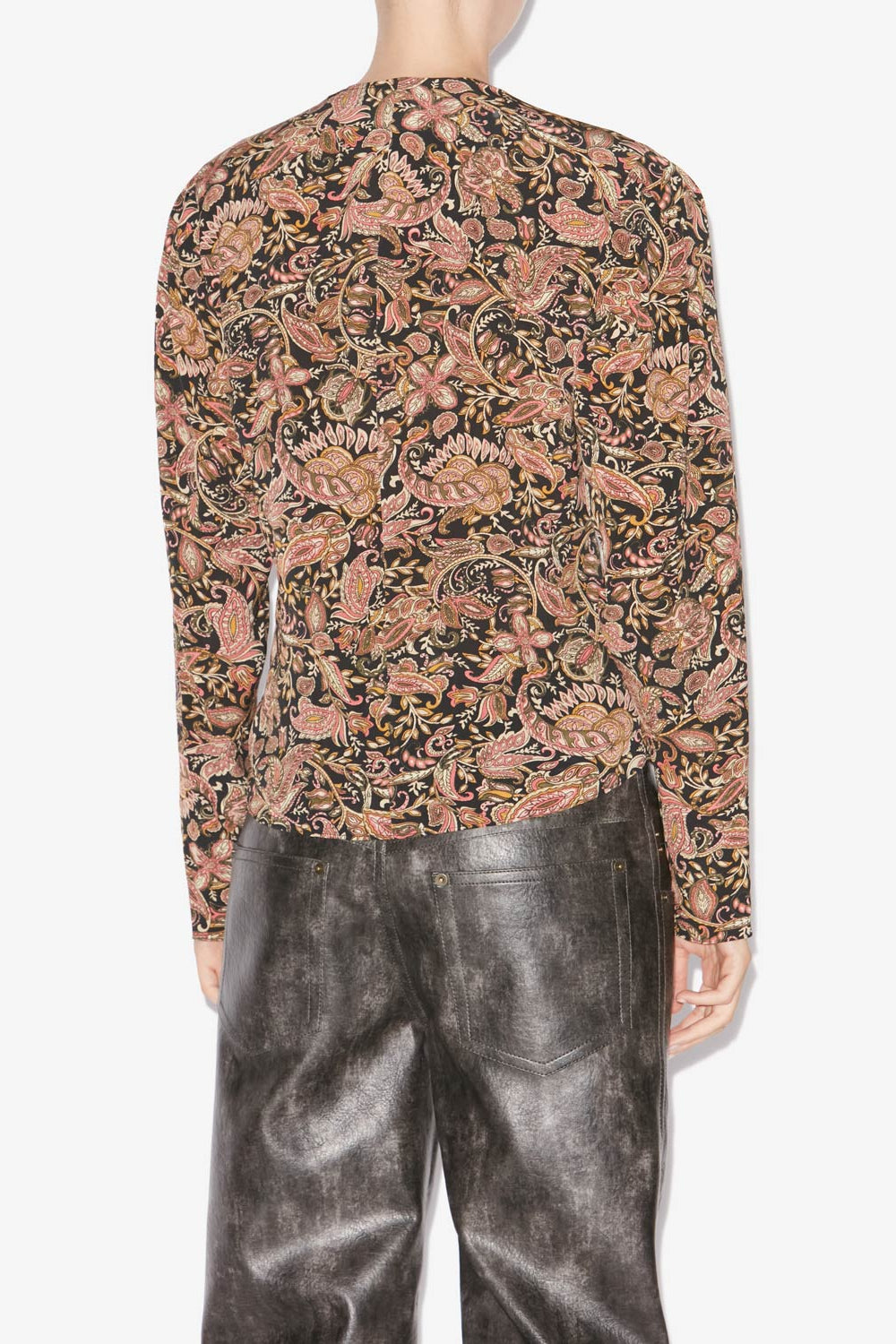 Top con stampa zekia a maniche lunghe - Black-ochre - Woman - 5