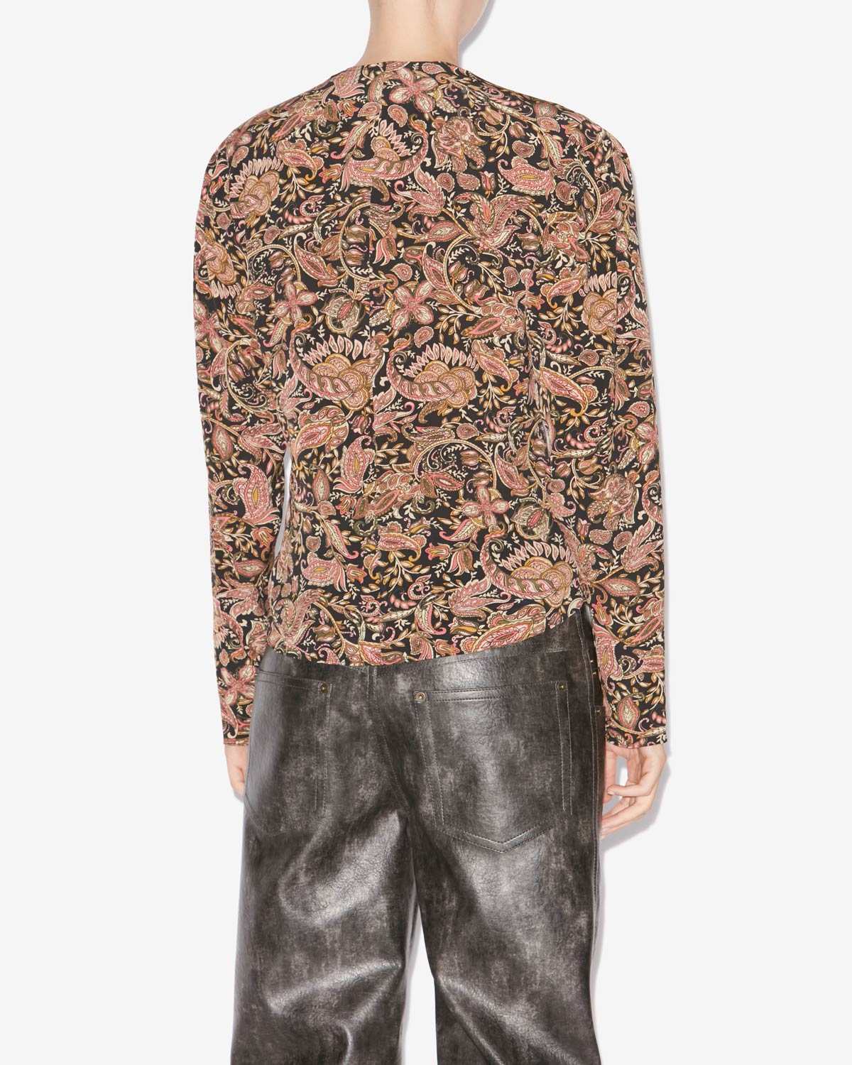 Top con stampa zekia a maniche lunghe - Black-ochre - Woman - 4