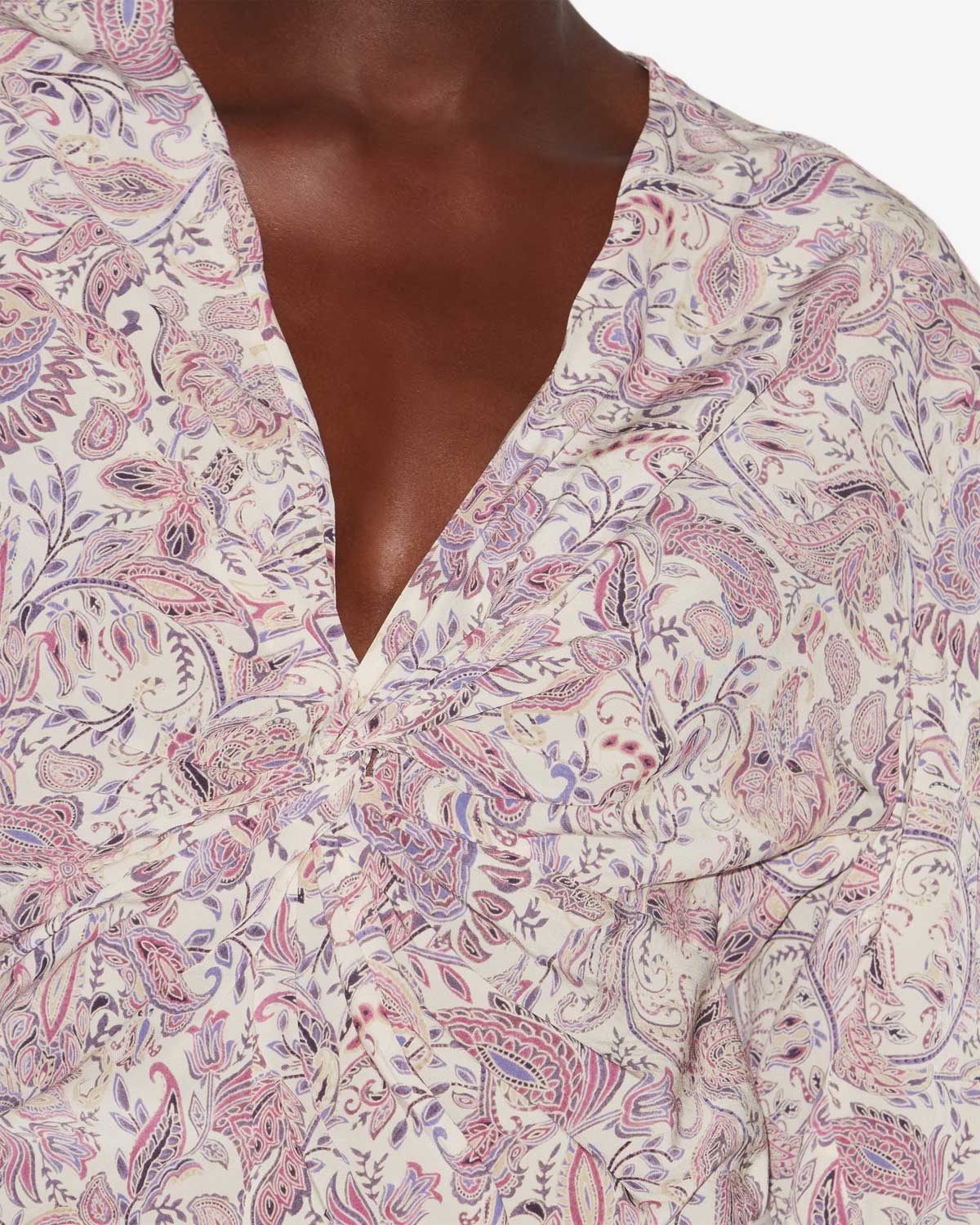 Top estampado de manga larga zekia - Ecru-purple - Woman - 2