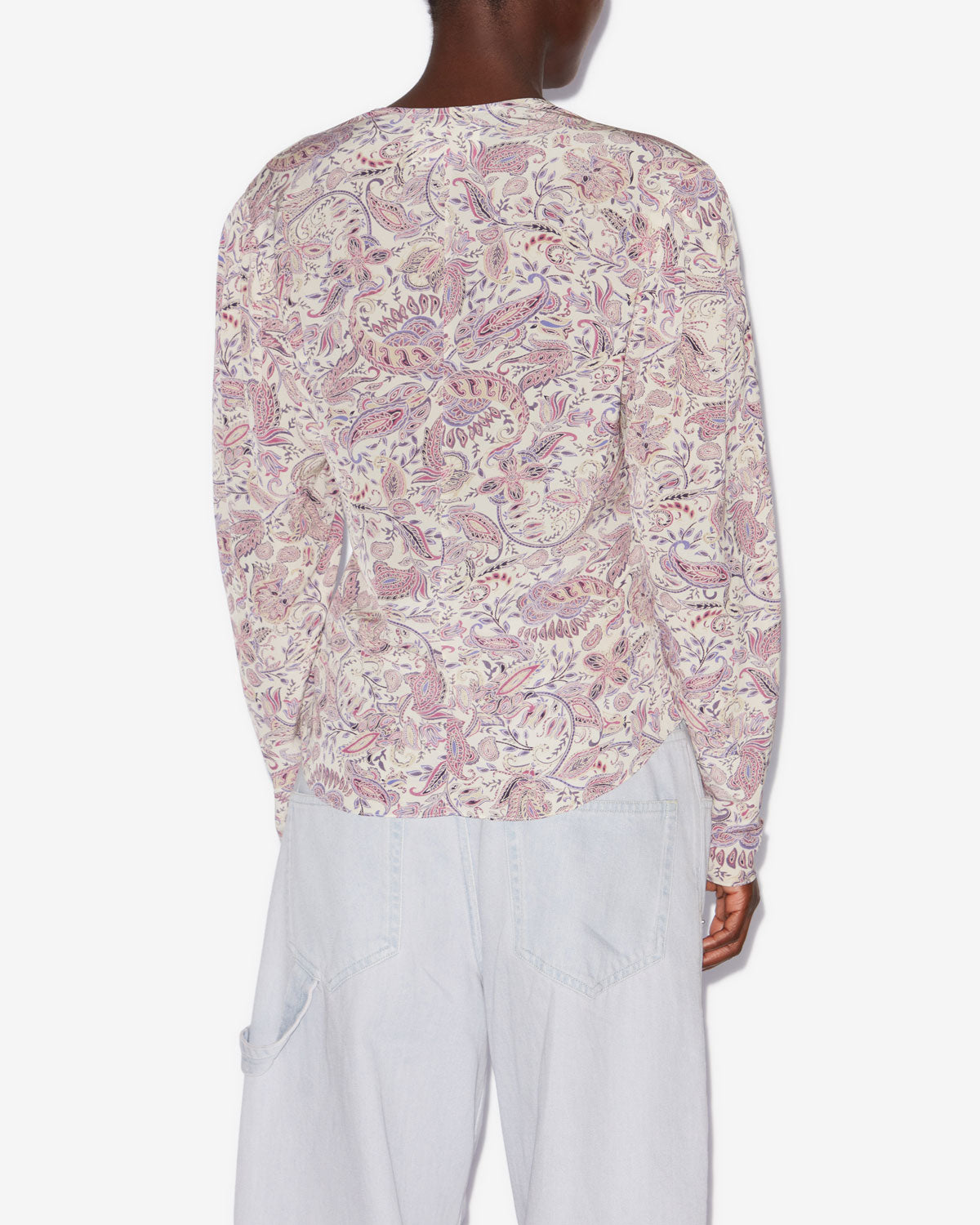 Top estampado de manga larga zekia - Ecru-purple - Woman - 4