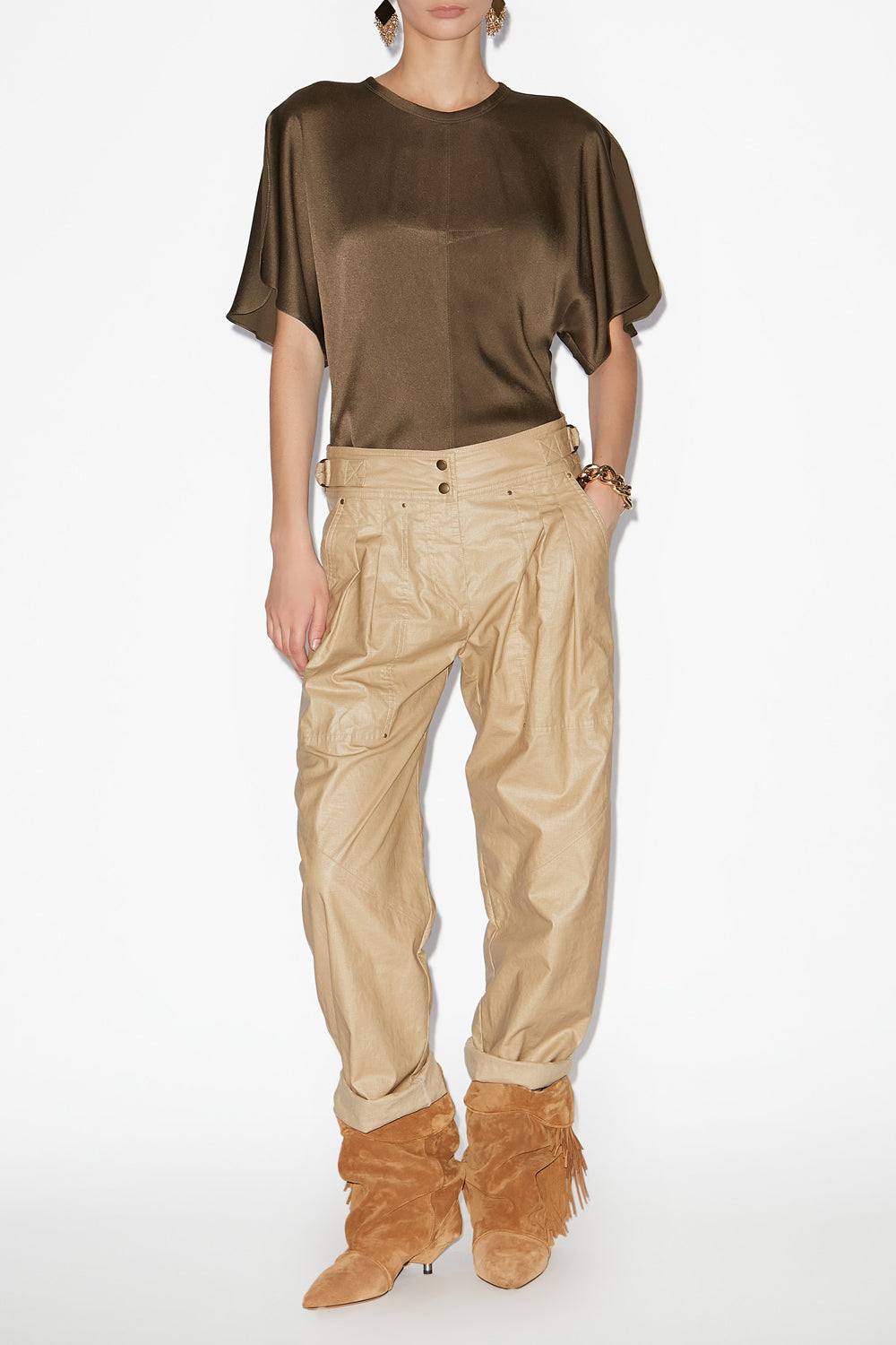 Top karlita in raso - Bronzo - Woman - 2