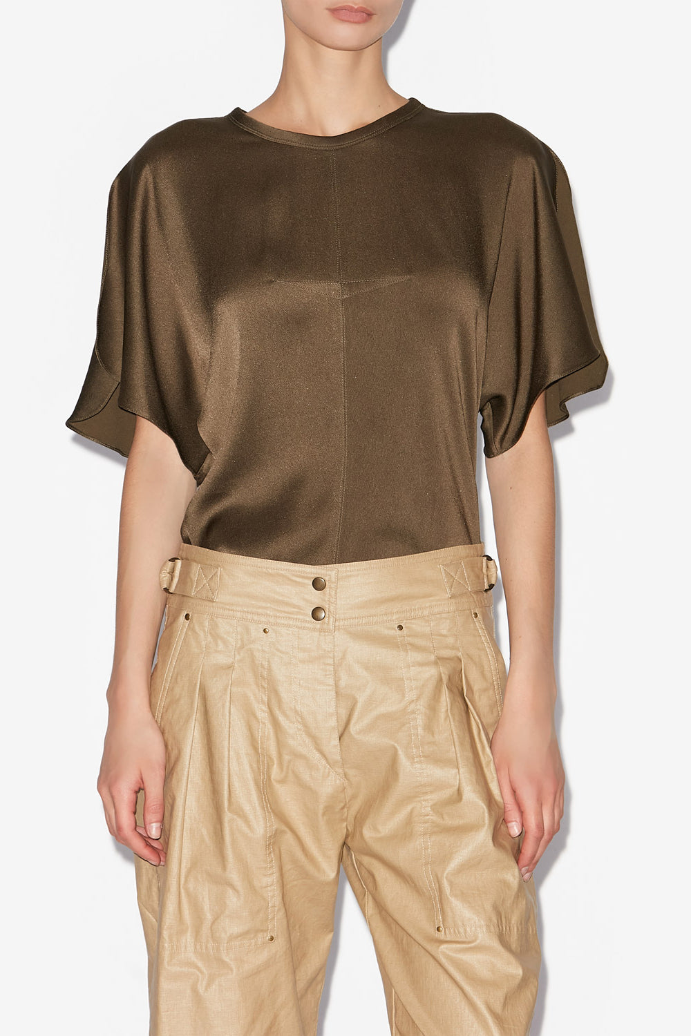Top karlita in raso - Bronzo - Woman - 4