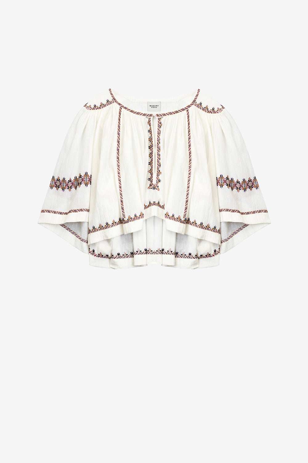 Top felicity in garza ricamata - Ecru-ochre - Woman - 1