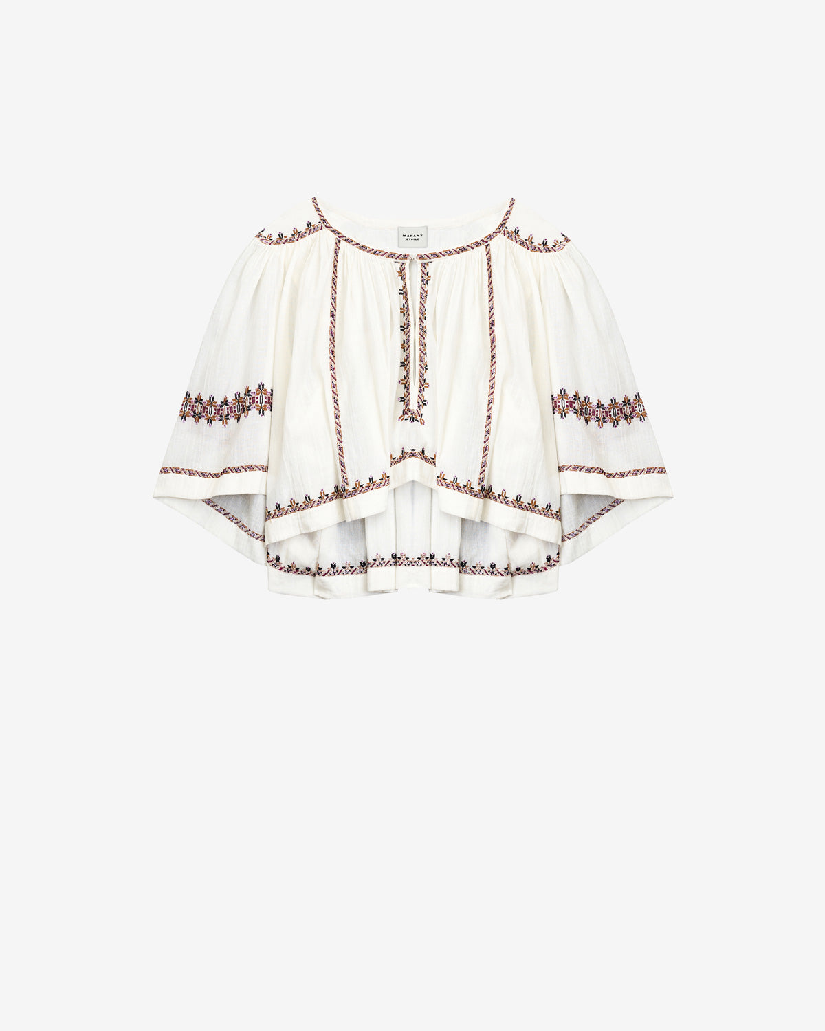 Top felicity en gaze brodée - Écru-ocre - Woman - 1