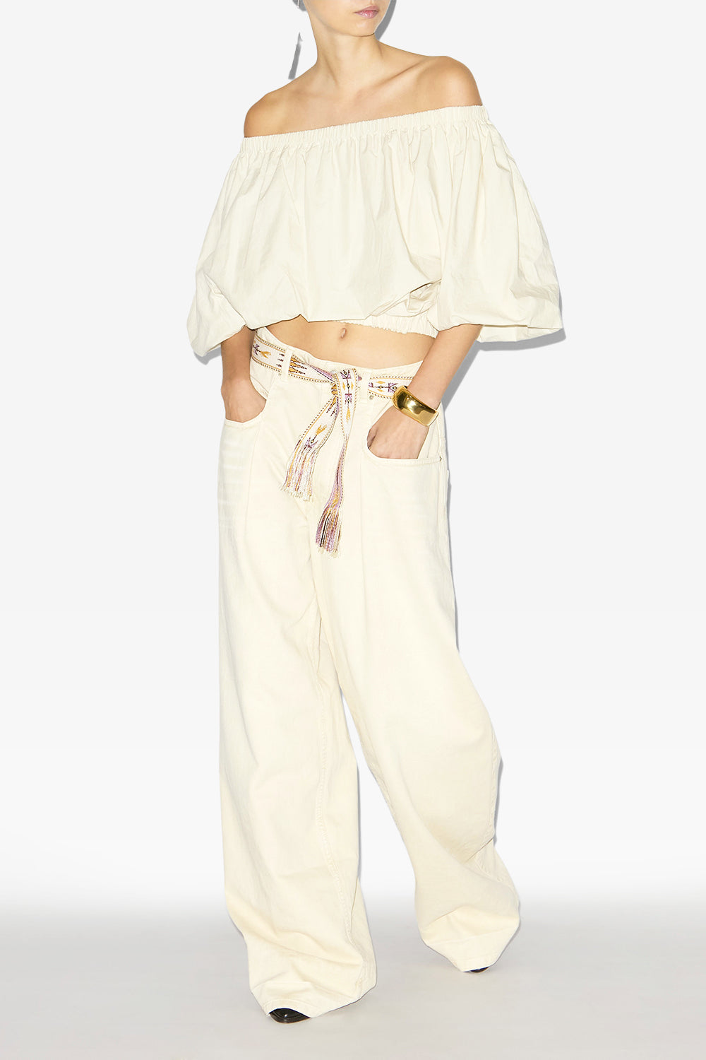 Top boule bertille en coton crispy - Écru - Woman - 2