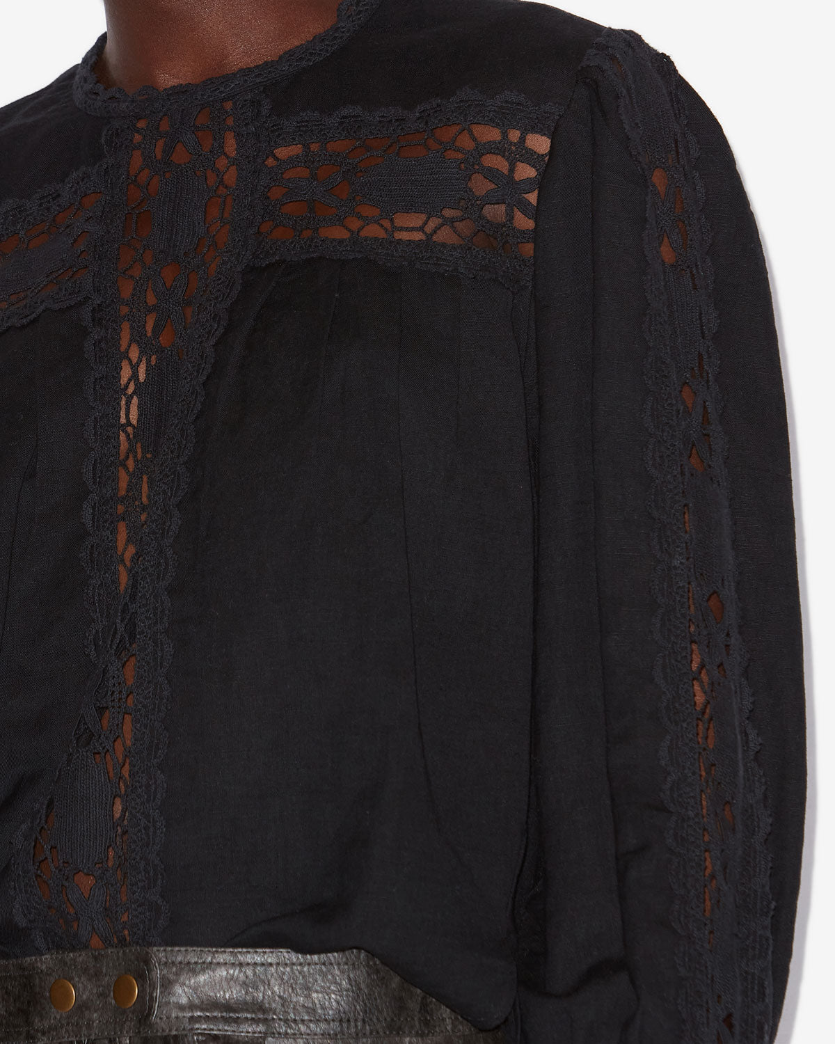 Blusa valmira in misto cotone e lino - Nero - Woman - 2