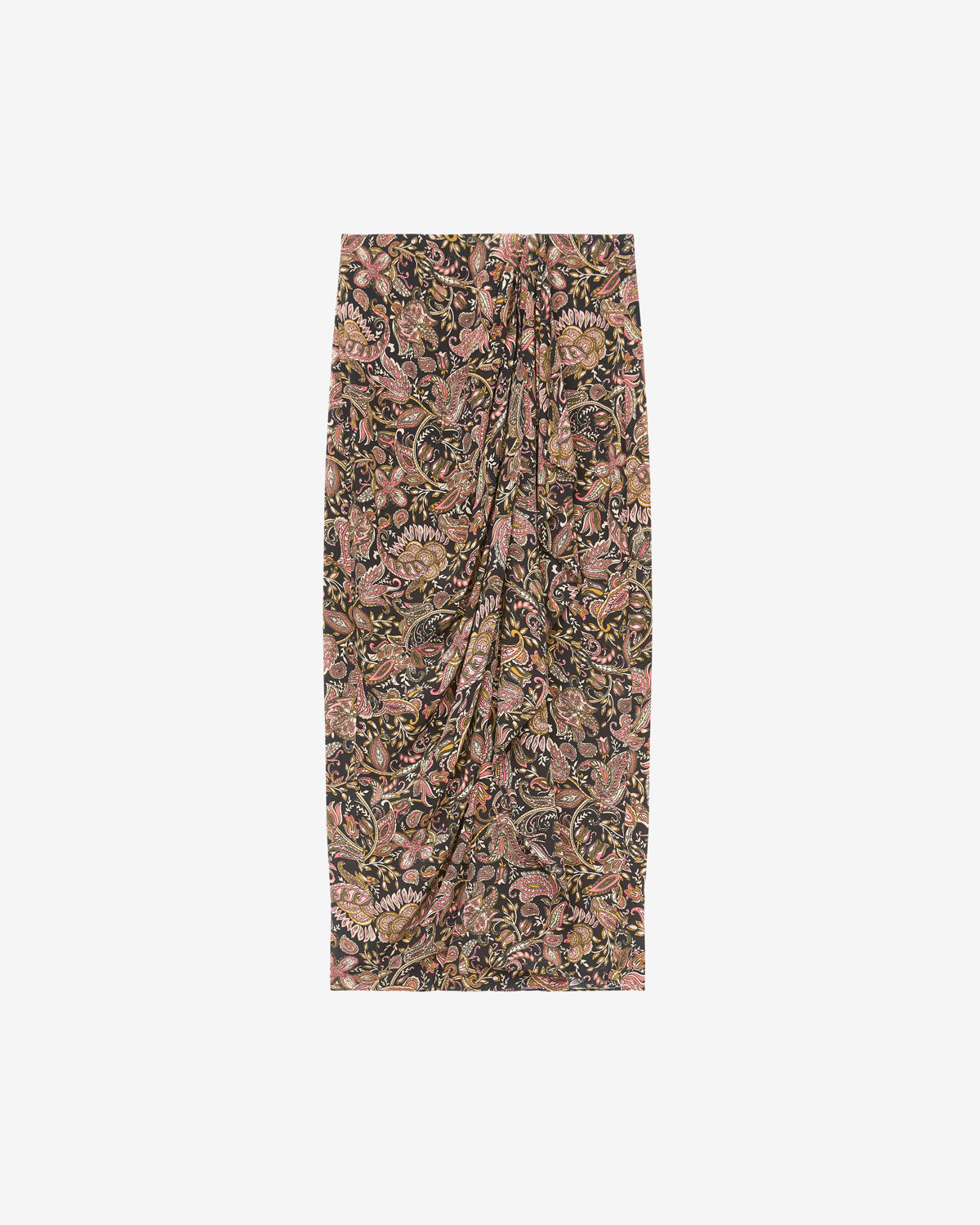 Gonna drappeggiata zaine con stampa - Black-ochre - Woman - 5