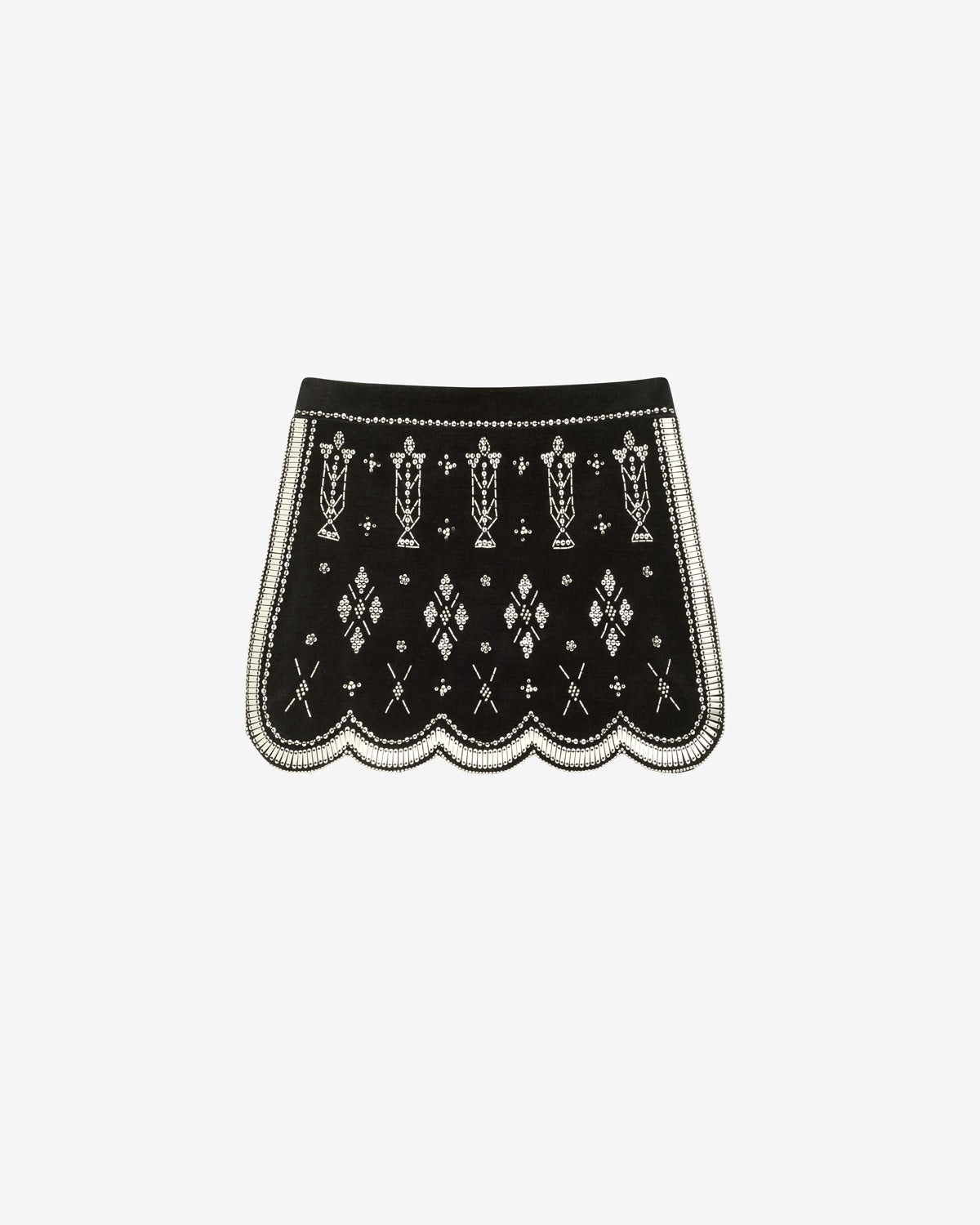 Minirock handore aus besticktem samt - Black and silver - Woman - 5