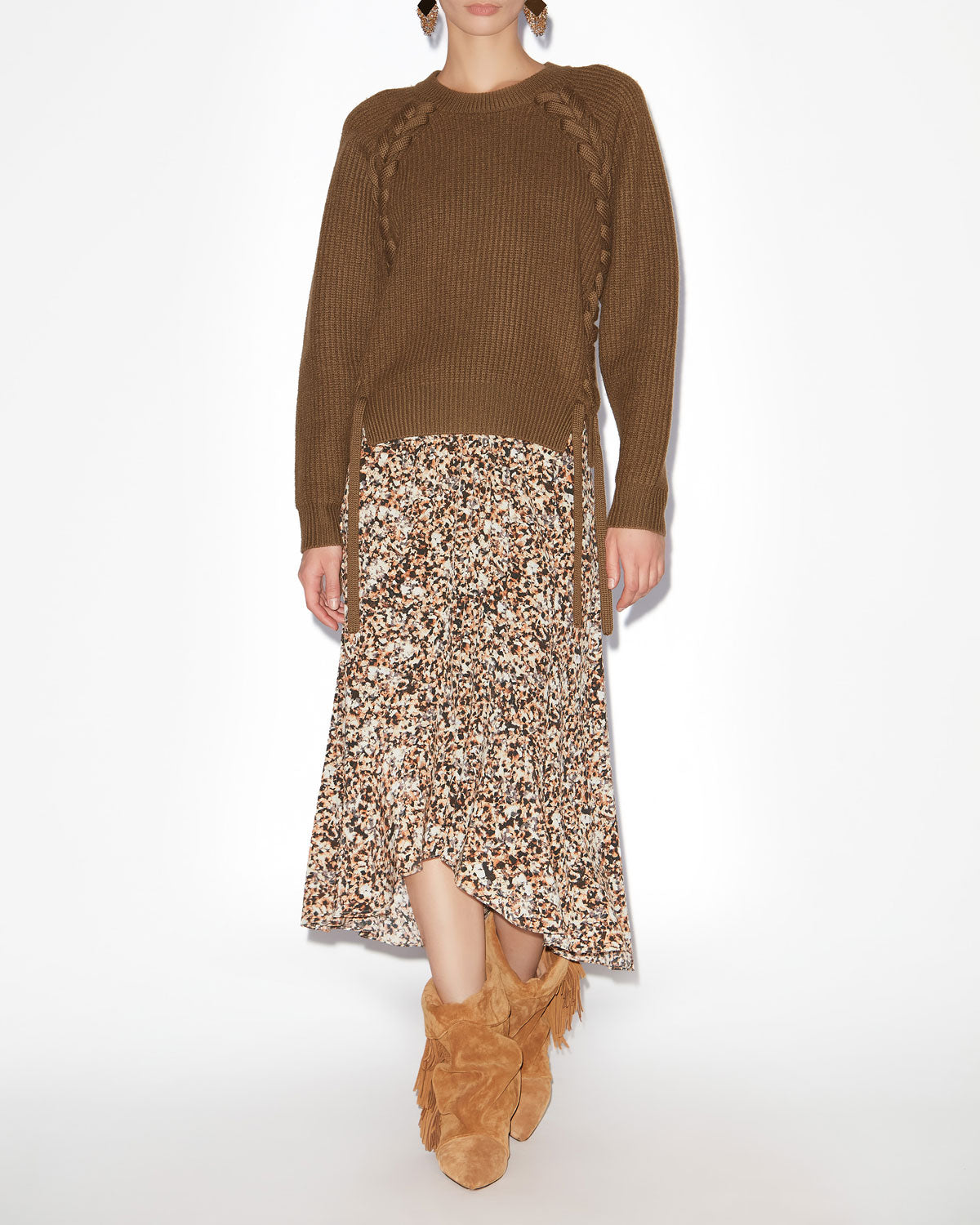 Falda olena Woman Ochre-ecru 4