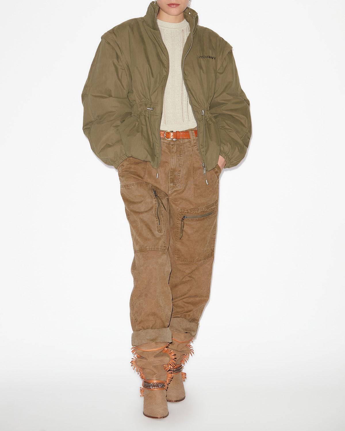 Steppmantel dastyni aus baumwolle - Khaki - Woman - 1