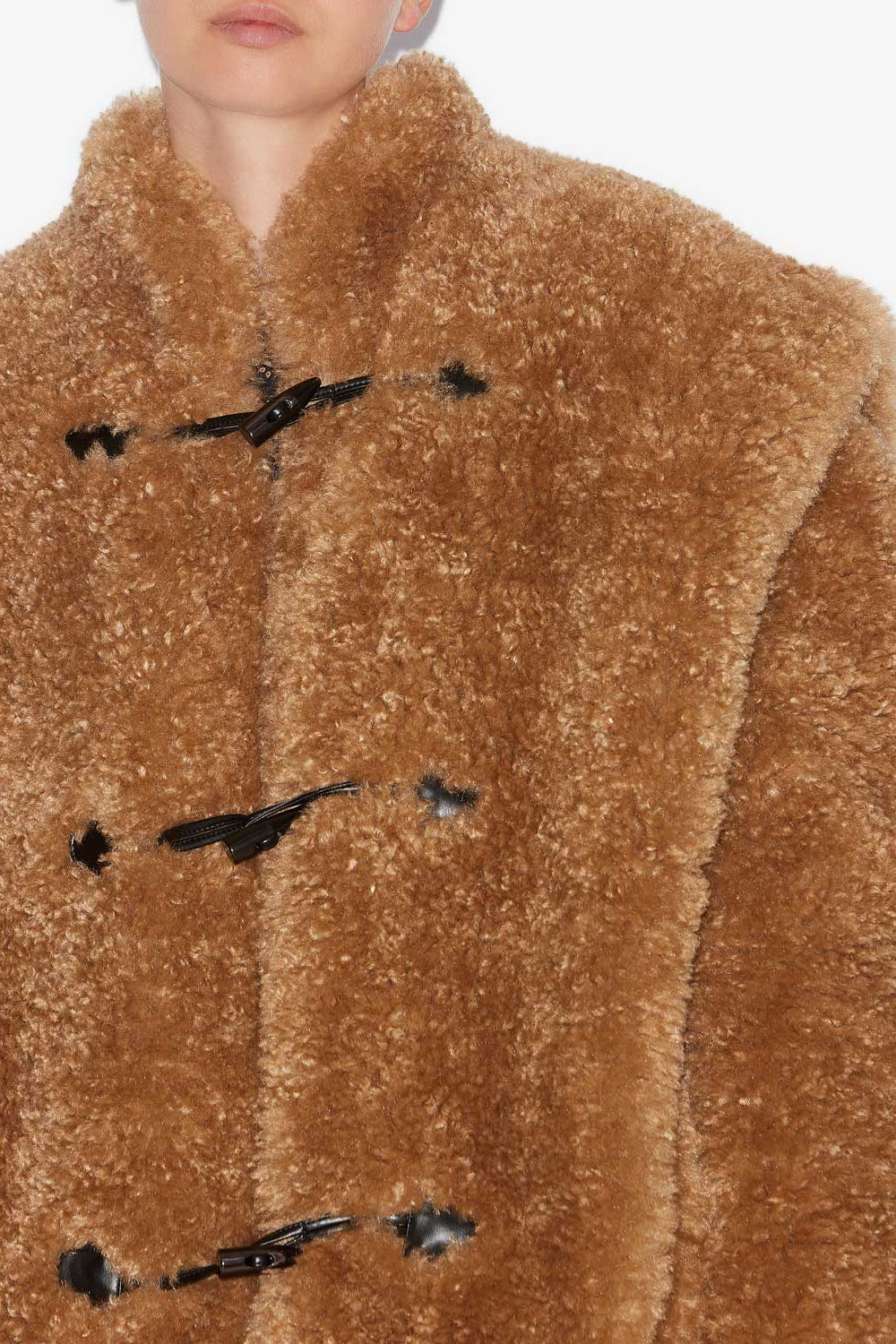 Cappotto avalia in ecopelliccia bouclé - Camel - Woman - 3