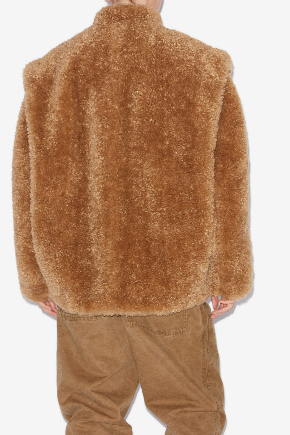 Cappotto avalia in ecopelliccia bouclé - Camel - Woman - 5