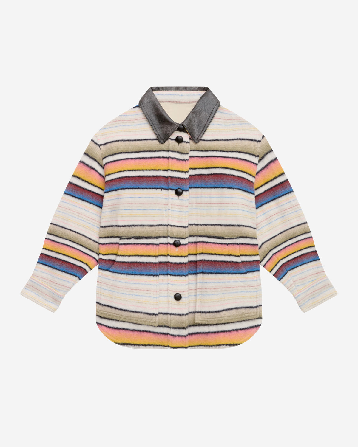 Manteau surchemise dayvi en laine rayée - Multicolor - Woman - 5