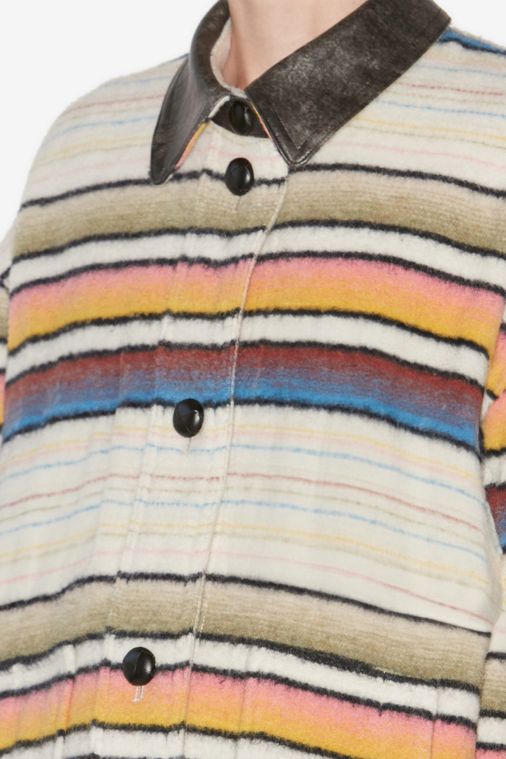 Cappotto overshirt dayvi in lana a righe - Multicolore - Woman - 3