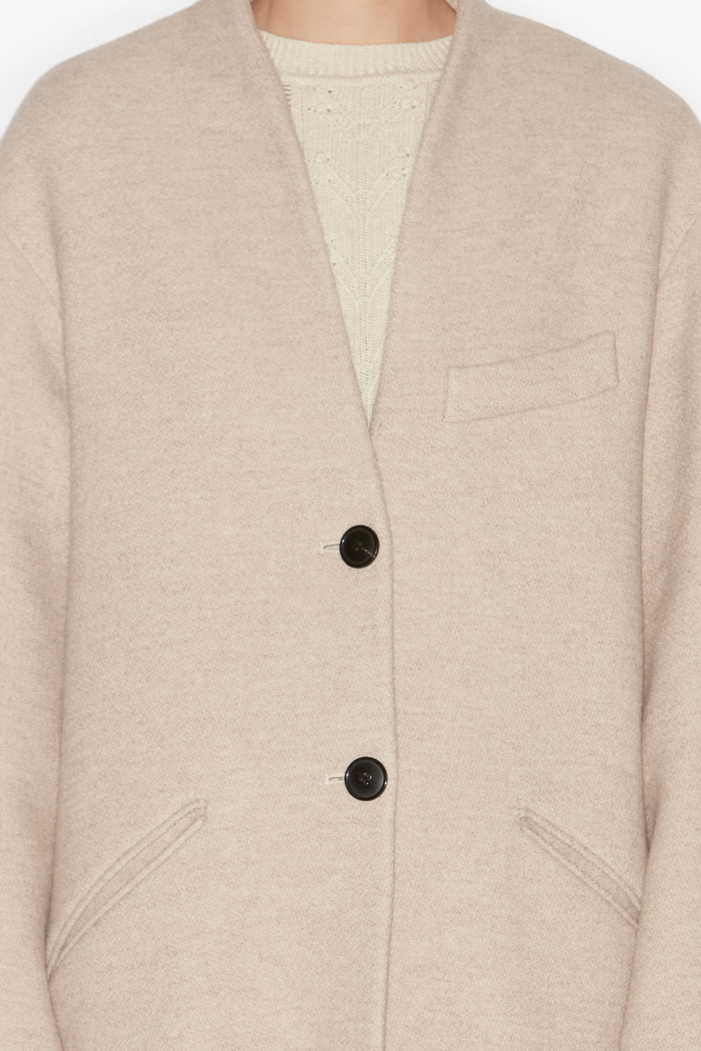 Cappotto lungo eris in lana vergine - Beige - Woman - 3