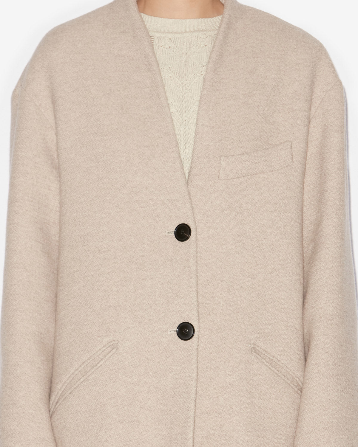 Manteau long eris en laine vierge - Beige - Woman - 2