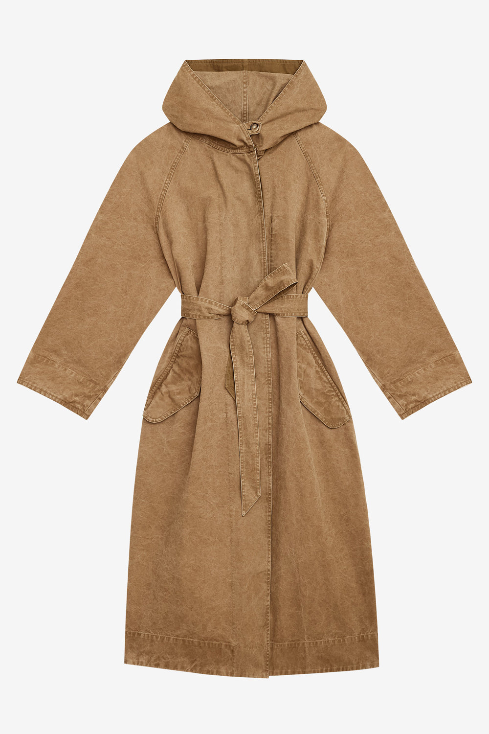Manteau long ketlyn en coton enduit  - Light bronze - Woman - 1