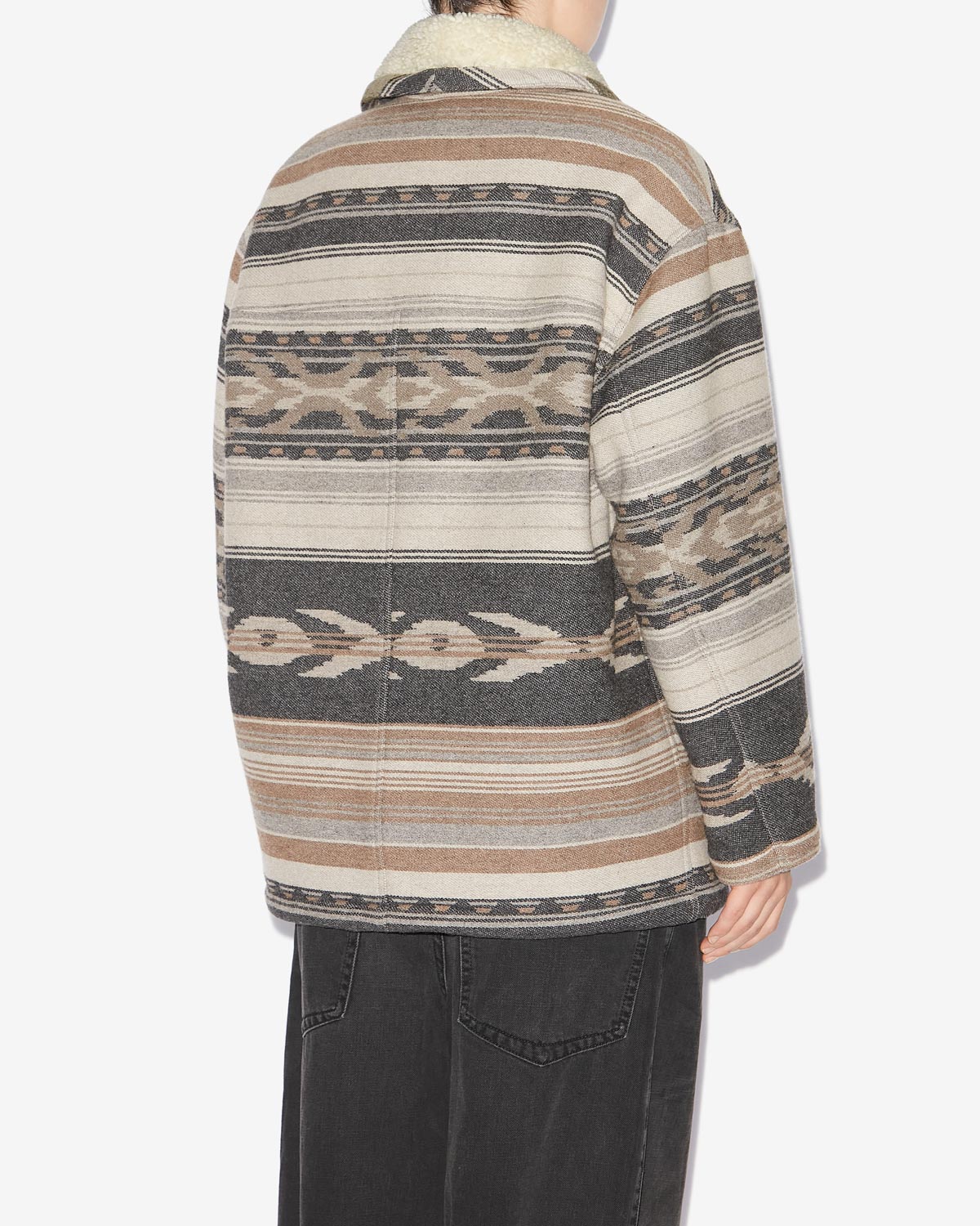 Cappotto dorcas in lana con motivi grafici - Nero lavato - Woman - 4