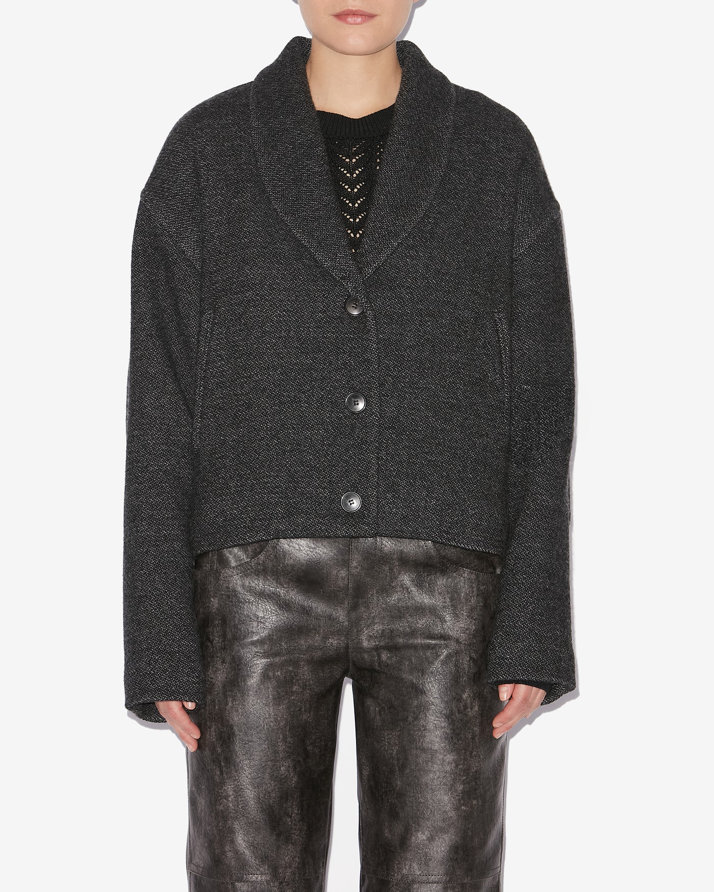 Kurzmantel lanna aus schurwolle - Anthracite - Woman - 3