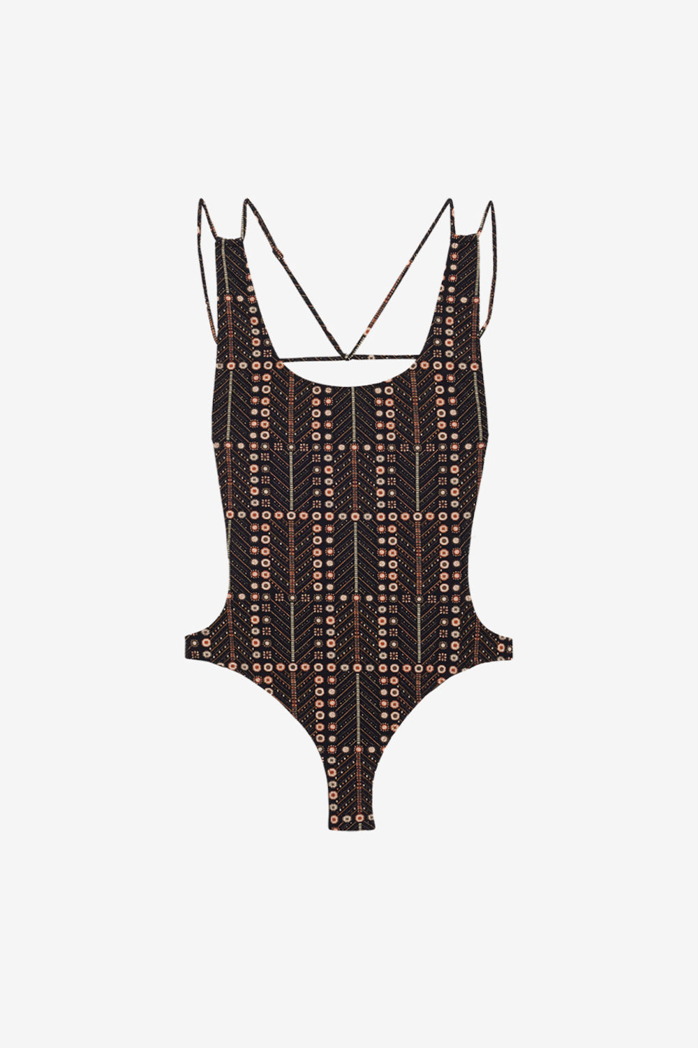Maillot de bain une pièce tenisia imprimé - Noir délavé - Woman - 1