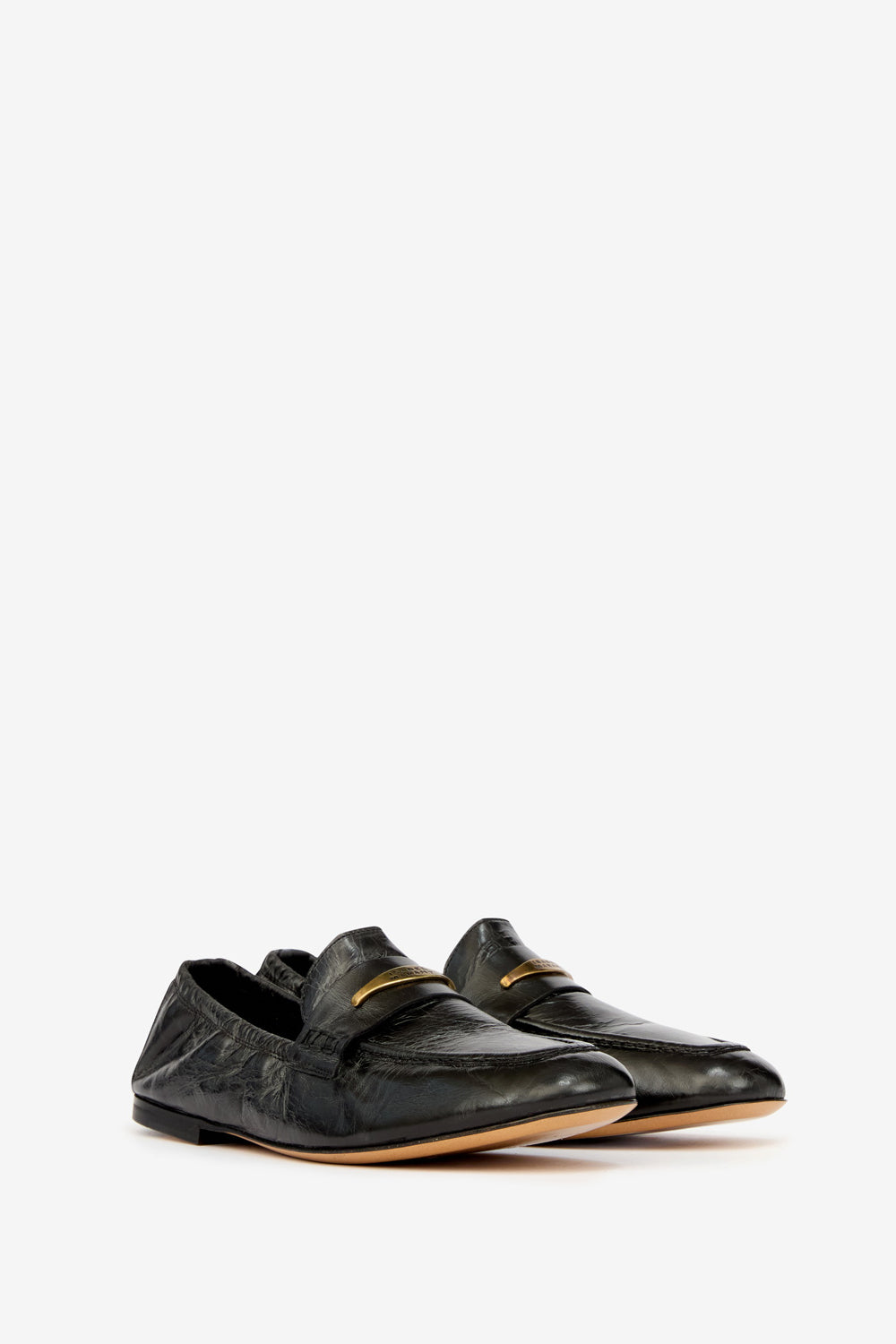 Mocassins iseri en cuir de vachette - Noir - Woman - 3