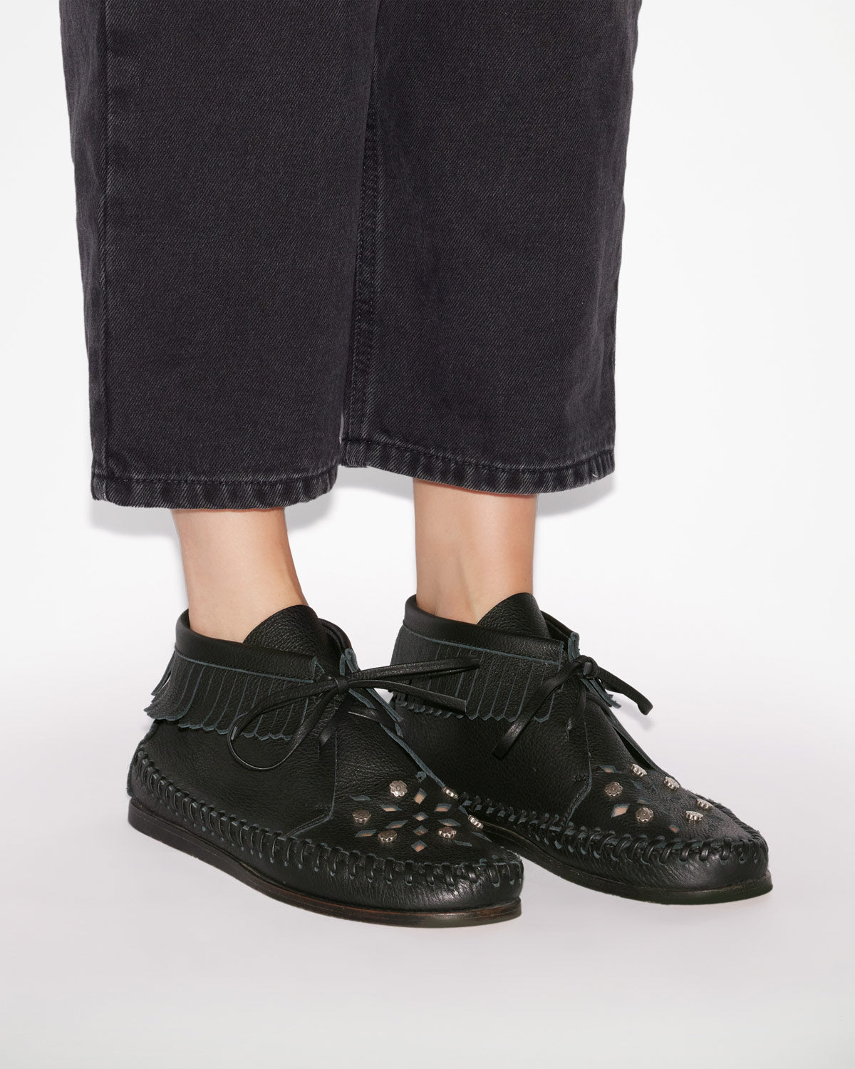 Felsa high-top full-grain leather loafers - Black - Woman - 5