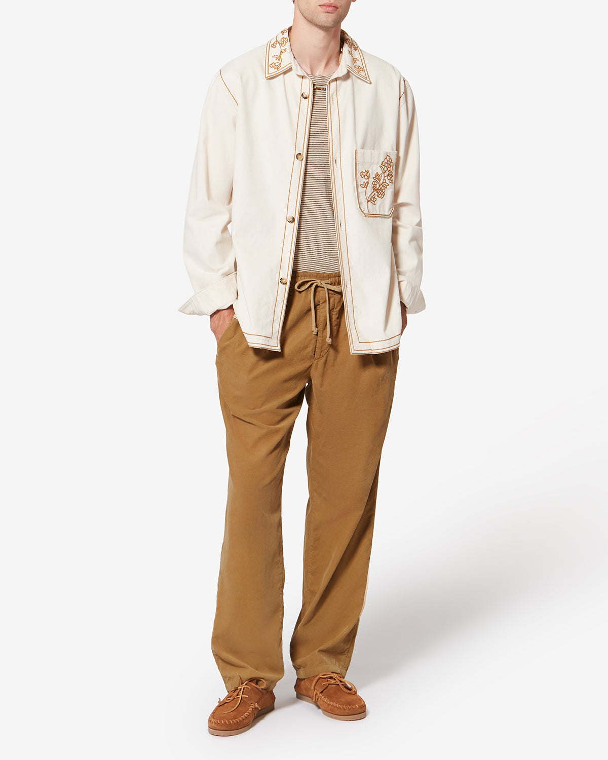 Pantalón ancho de terciopelo nirlen - Light bronze - Man - 1