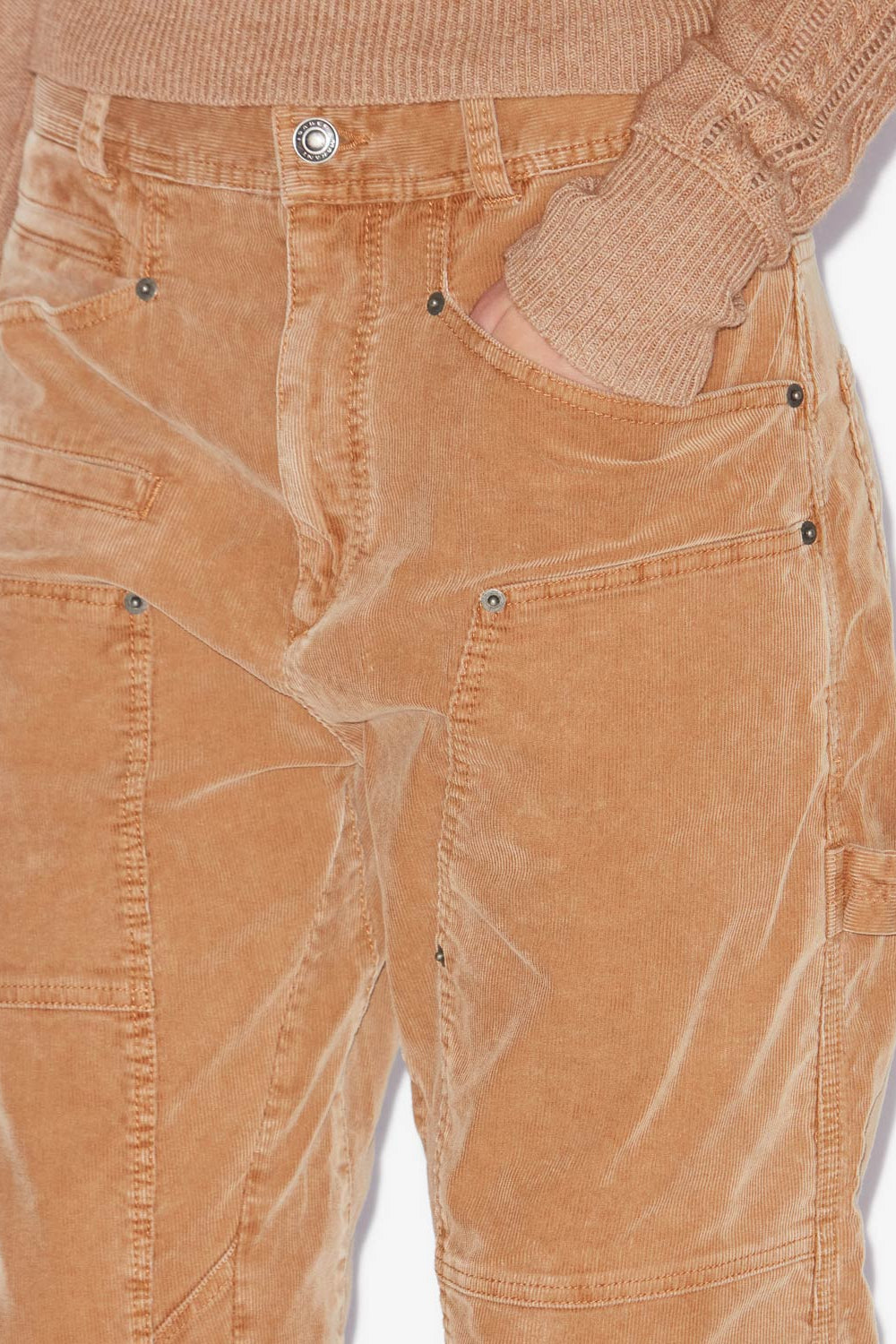 로이스 코듀로이 로우라이즈 팬츠 - Camel - Woman - 3