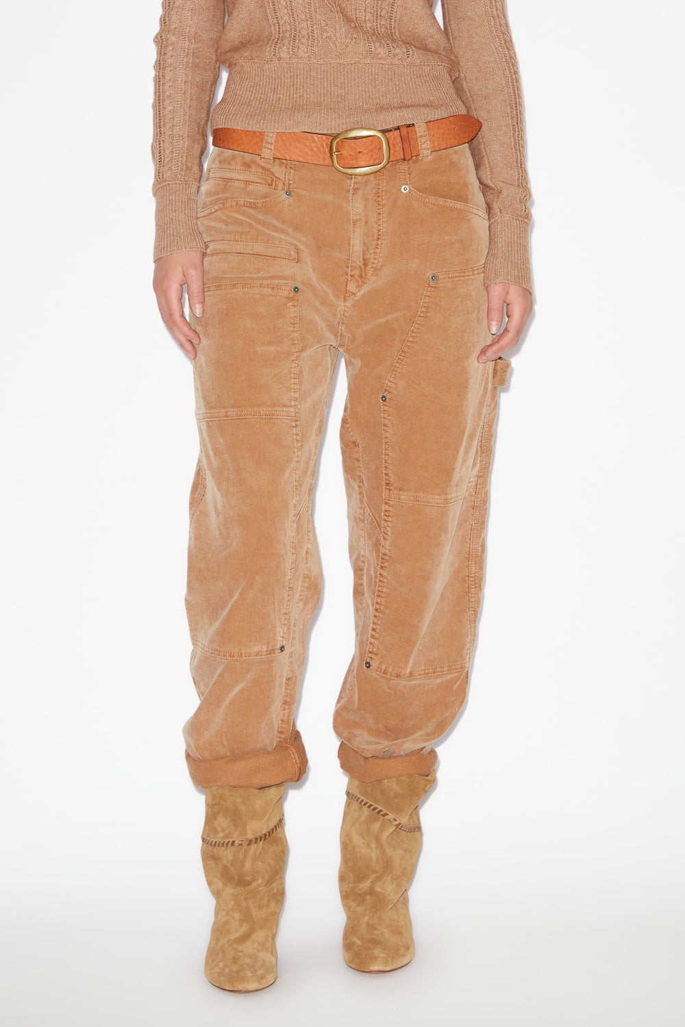 로이스 코듀로이 로우라이즈 팬츠 - Camel - Woman - 4
