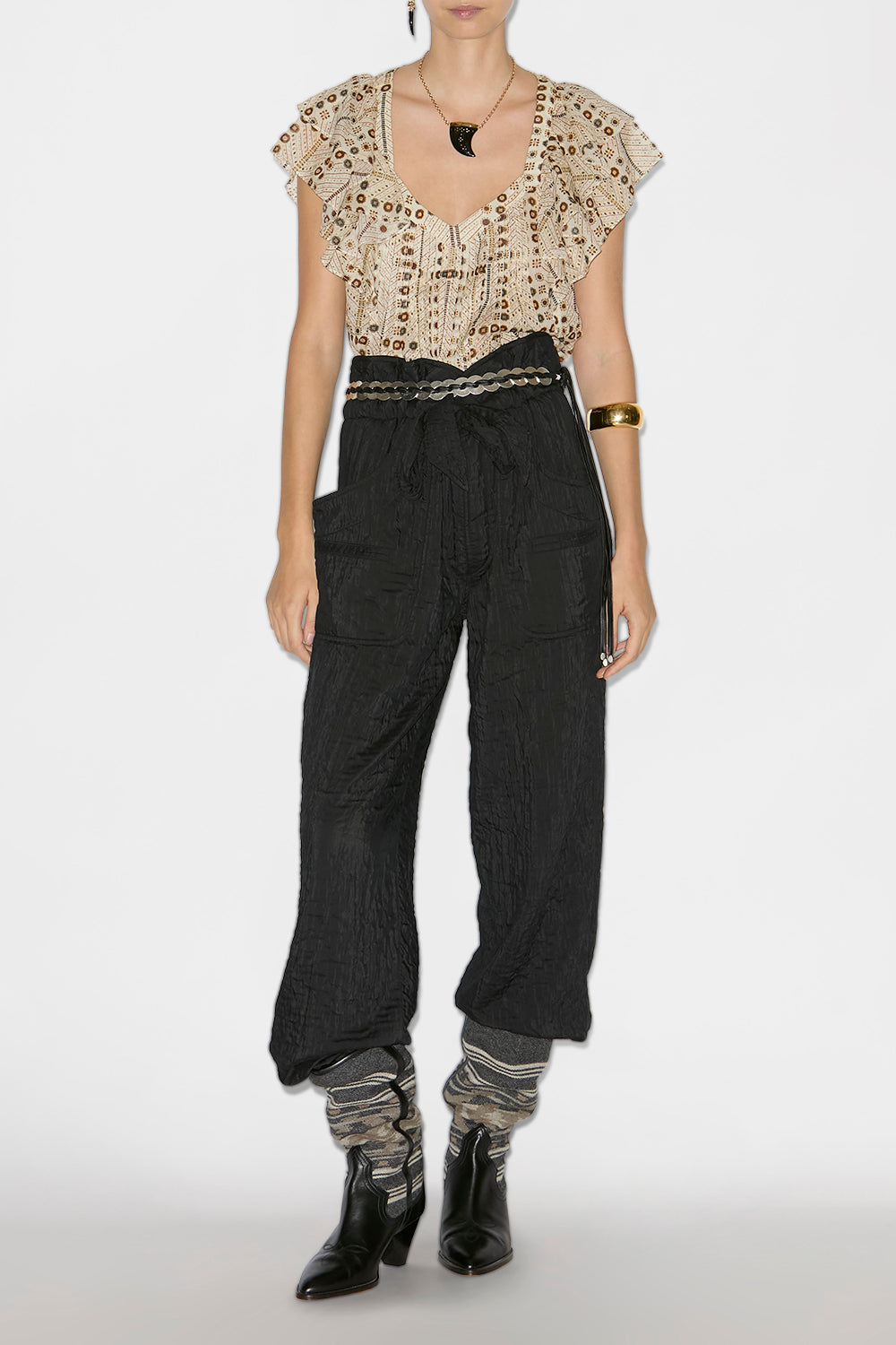 Pantaloni serida in stile avventuriero - Nero - Woman - 2