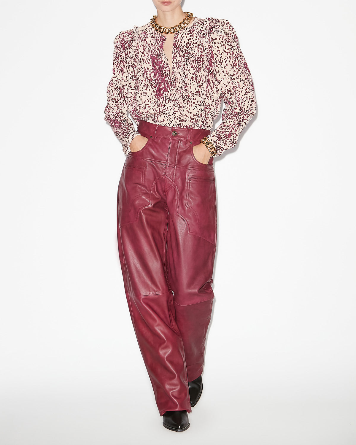 Pantalon breydi Woman Berry 4