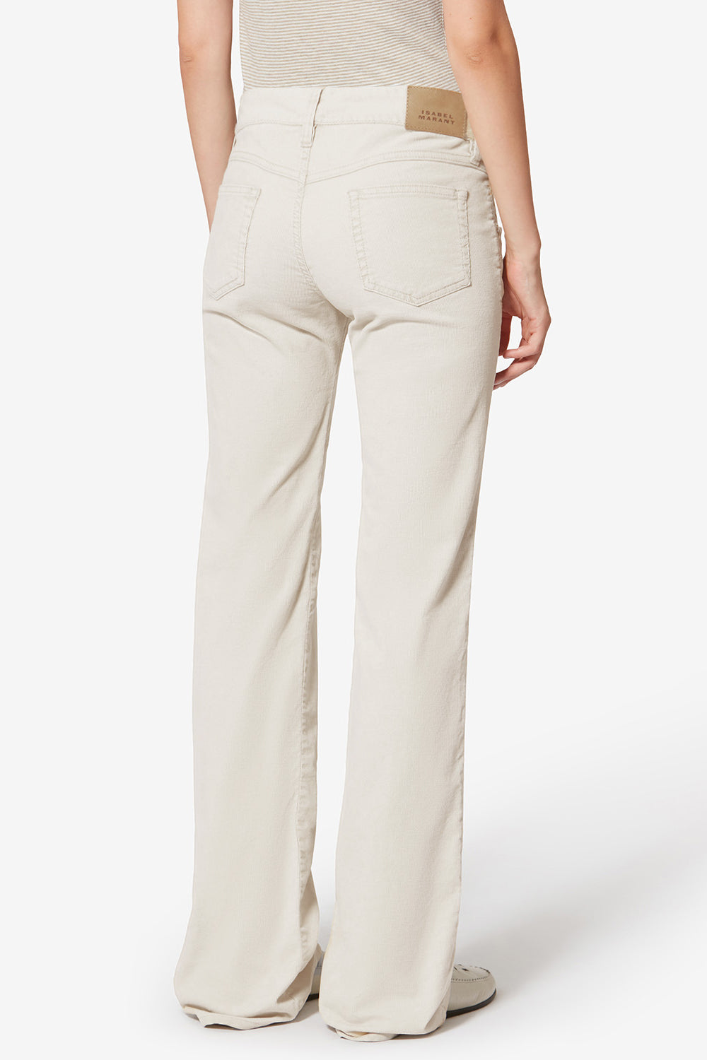 Pantaloni bootcut kelly in velluto a coste washed - Ecru - Woman - 5