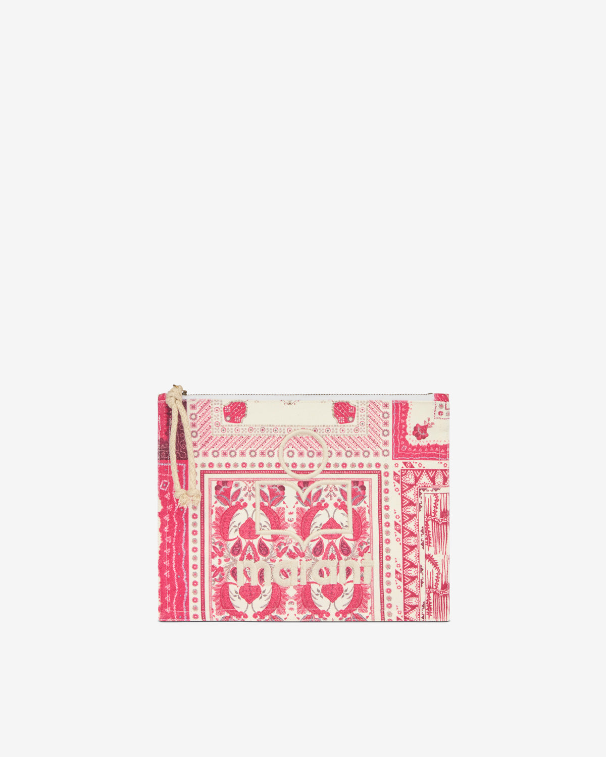 Pochette netia en coton imprimé à logo  - Rouge - Woman - 1