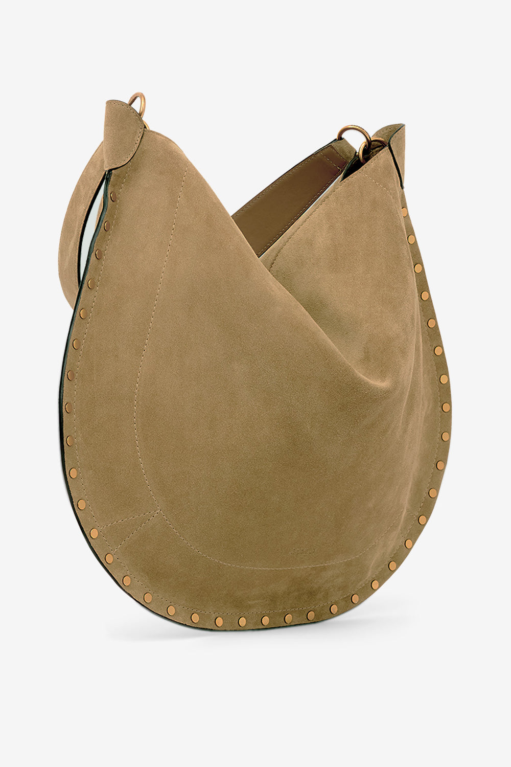 Tasche oskan hobo soft aus kalbs-veloursleder - Taupe - Woman - 5