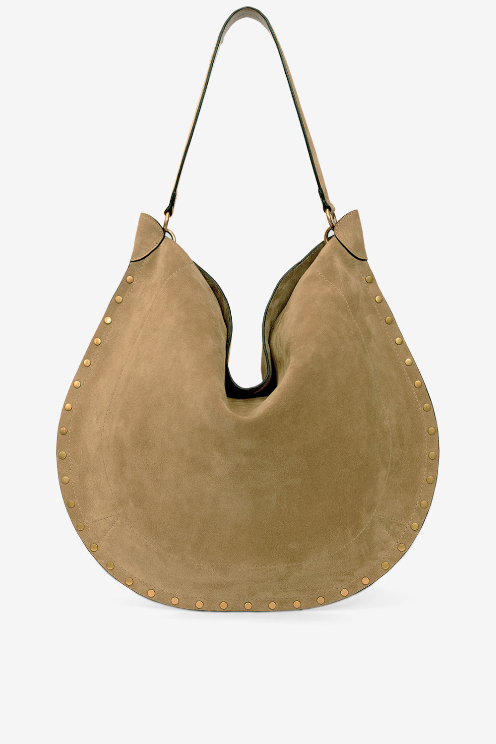 Tasche oskan hobo soft aus kalbs-veloursleder - Taupe - Woman - 3