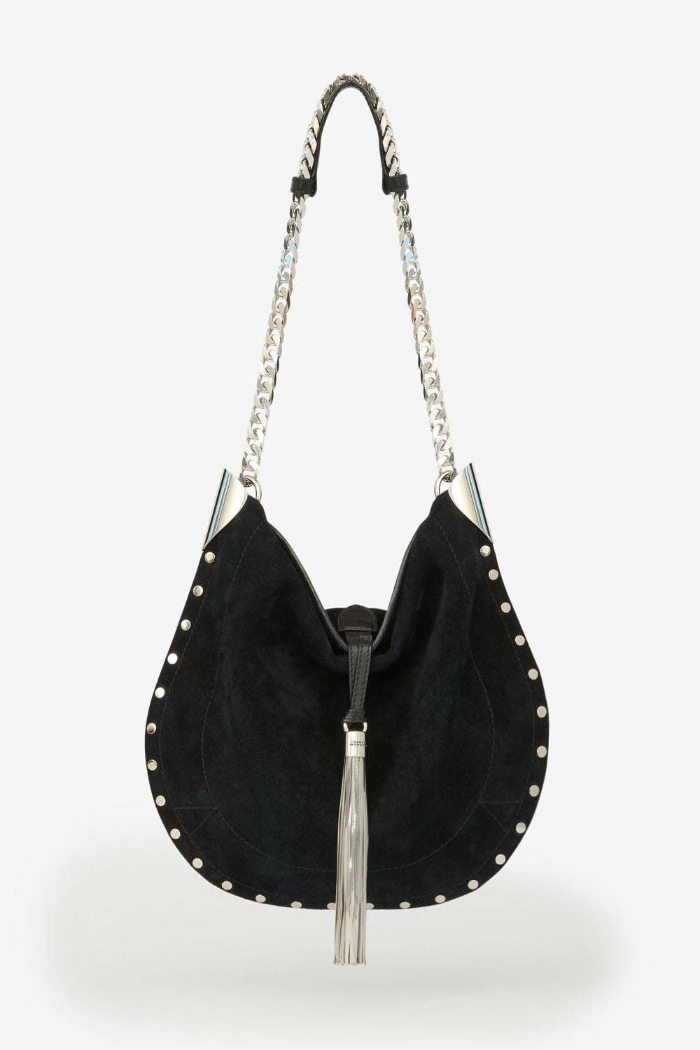Schultertasche oskan tassel aus kalbs-veloursleder - Black and silver - Woman - 1