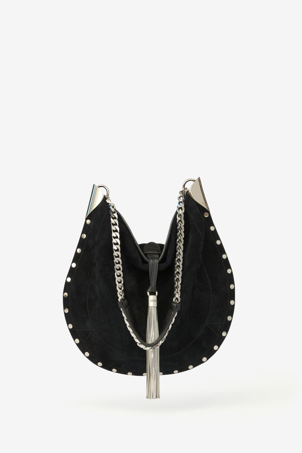 Schultertasche oskan tassel aus kalbs-veloursleder - Black and silver - Woman - 3