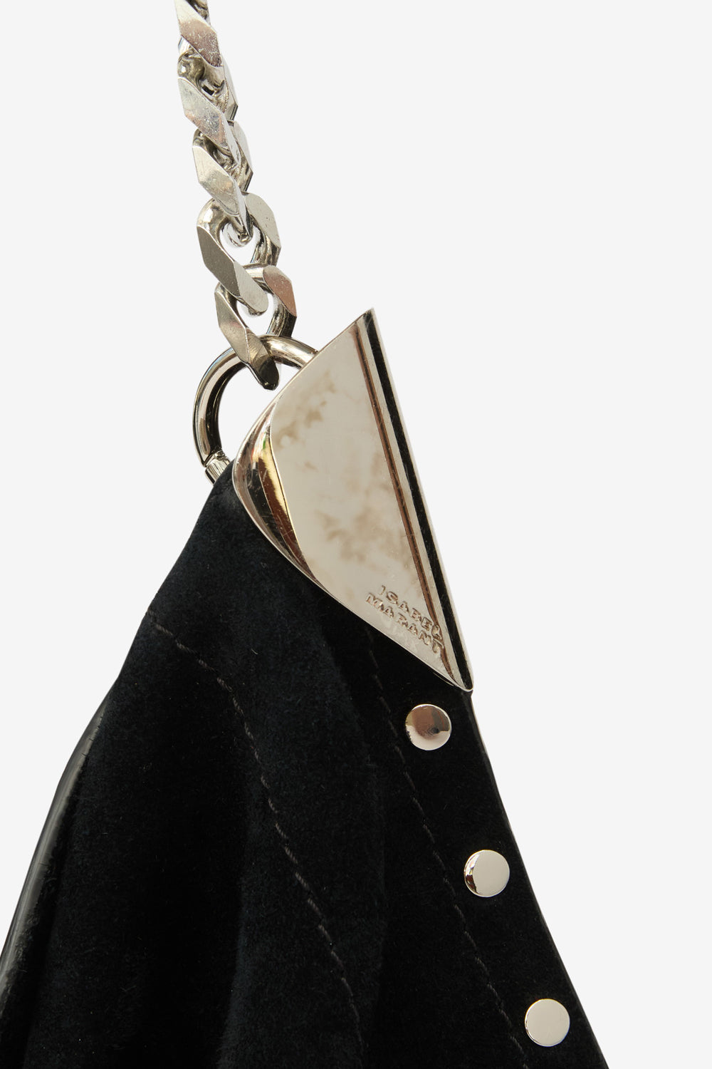 Schultertasche oskan tassel aus kalbs-veloursleder - Black and silver - Woman - 4