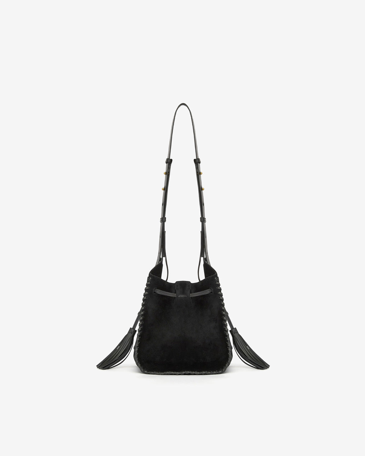 Silao braided suede calfskin leather bucket bag - Black - Woman - 4