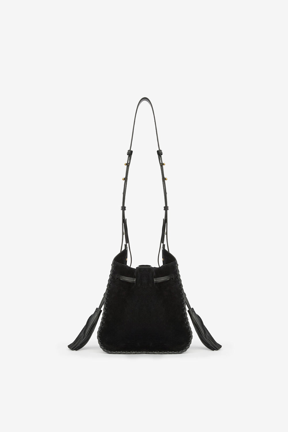 Borsa silao in pelle di vitello scamosciata intrecciata - Nero - Woman - 2