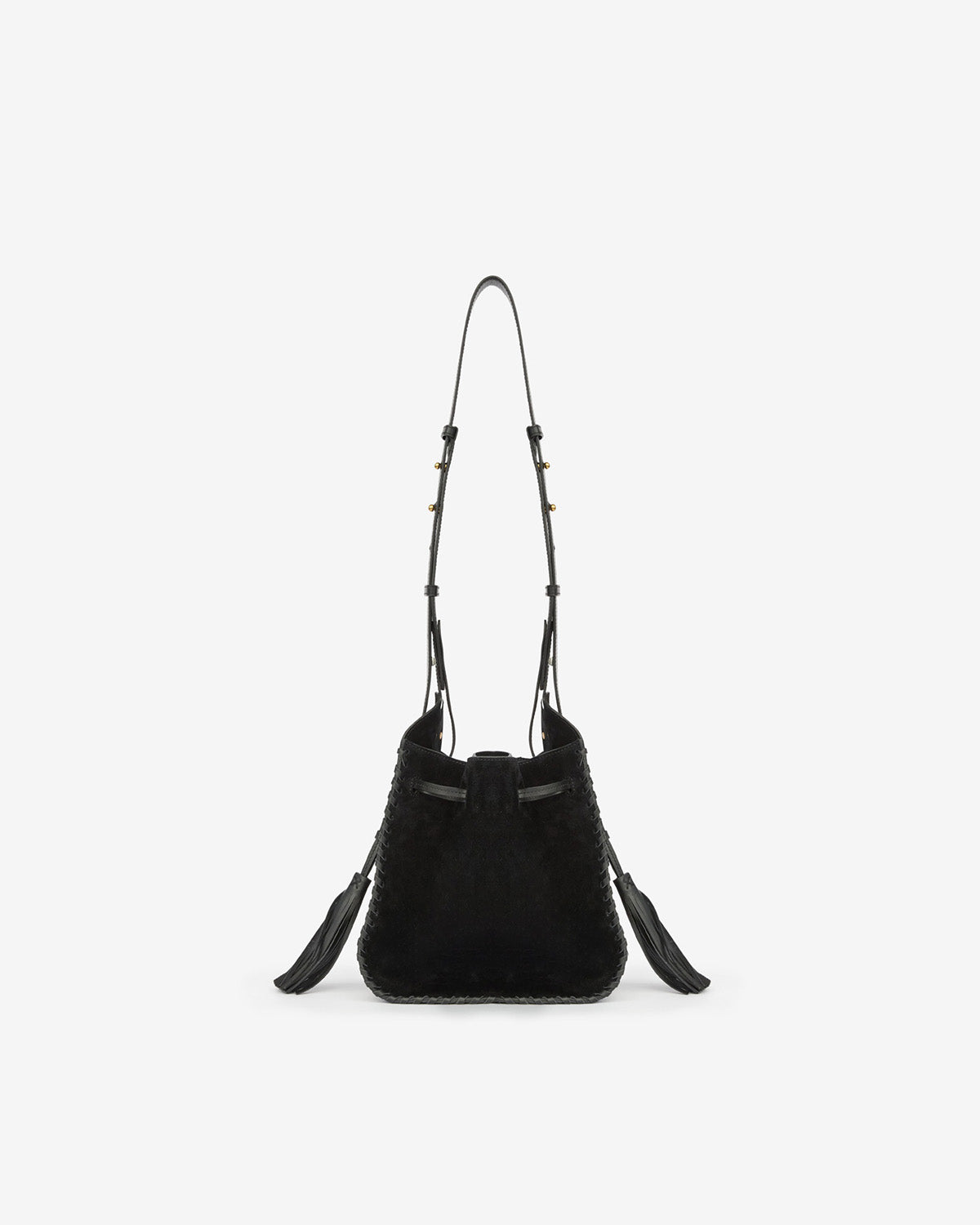 Silao braided suede calfskin leather bucket bag - Black - Woman - 2