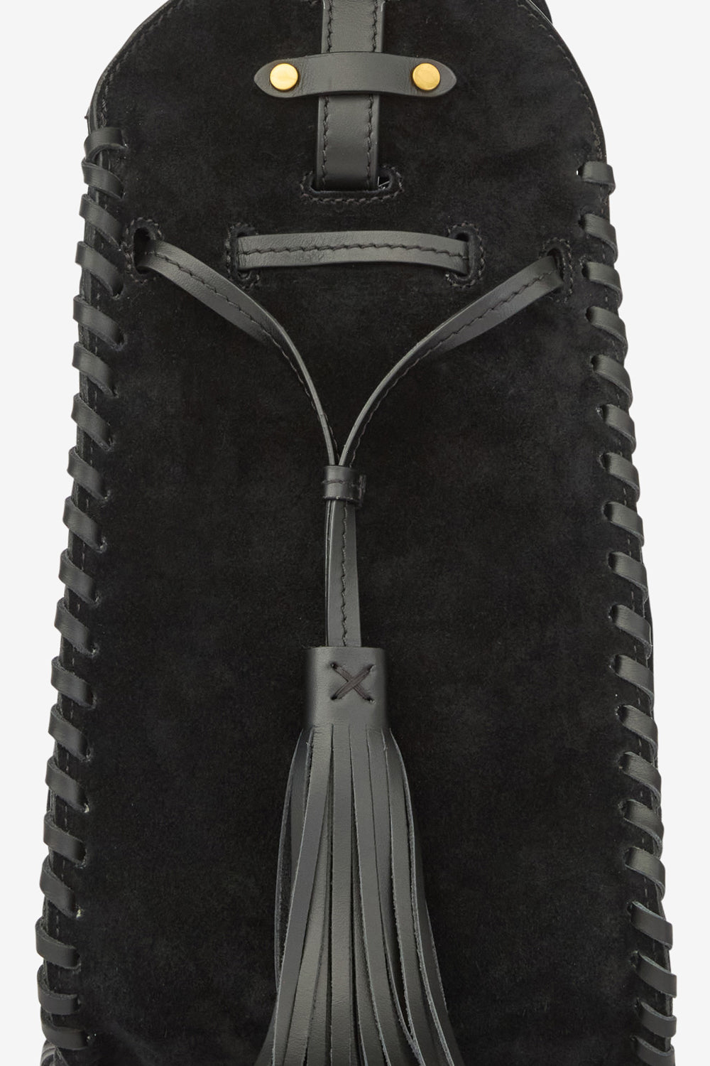 Borsa silao in pelle di vitello scamosciata intrecciata - Nero - Woman - 3