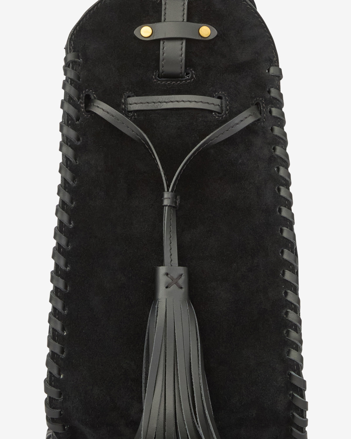 Silao braided suede calfskin leather bucket bag - Black - Woman - 3